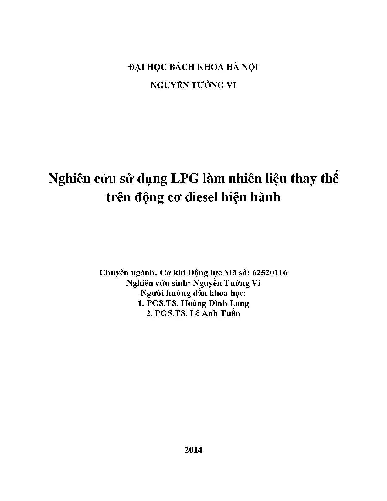 Nghiên cứu sử dụng lpg làm nhiên liệu thay thế trên động cơ