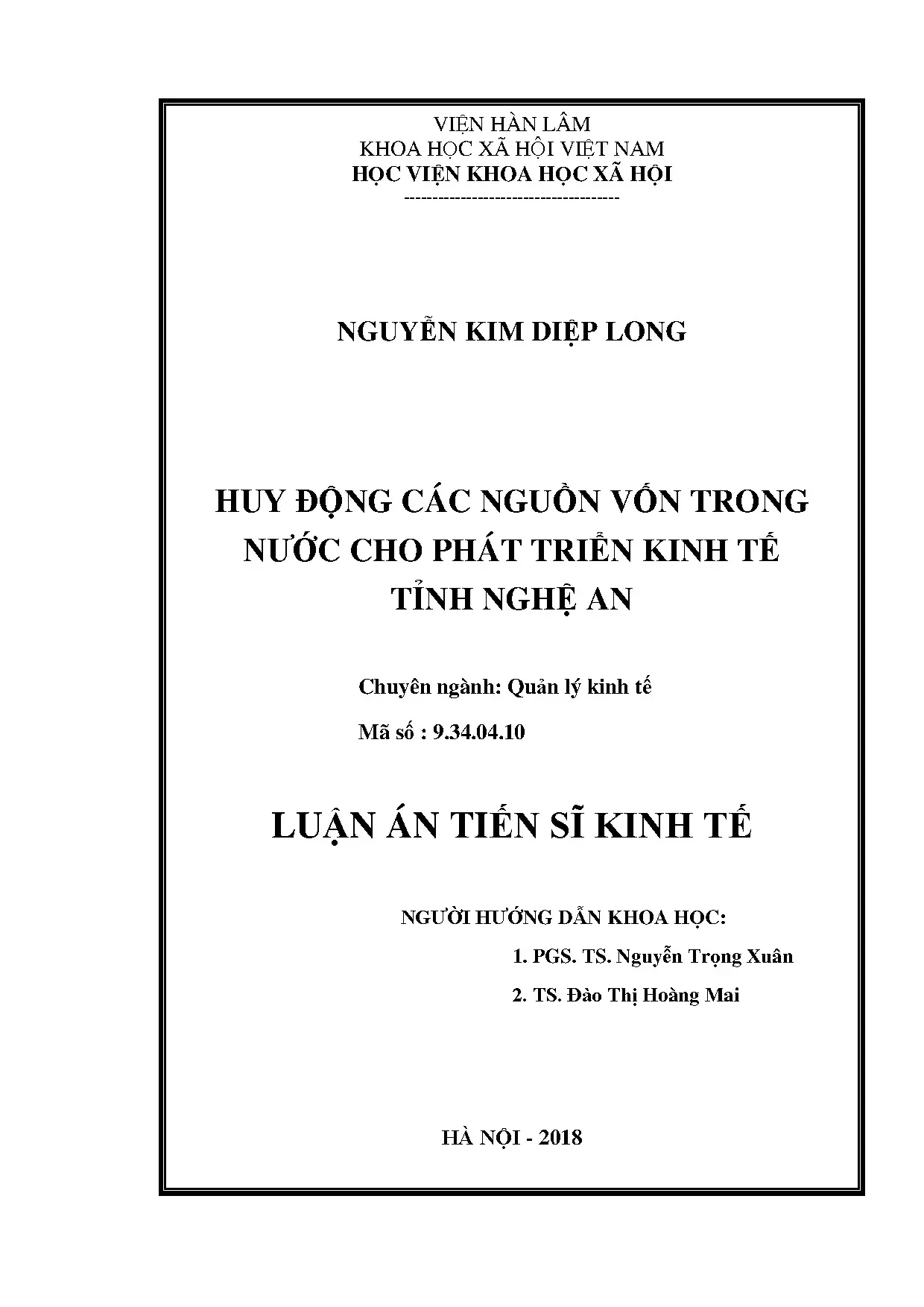 Huy động vốn nội địa phát triển kinh tế tỉnh Nghệ An