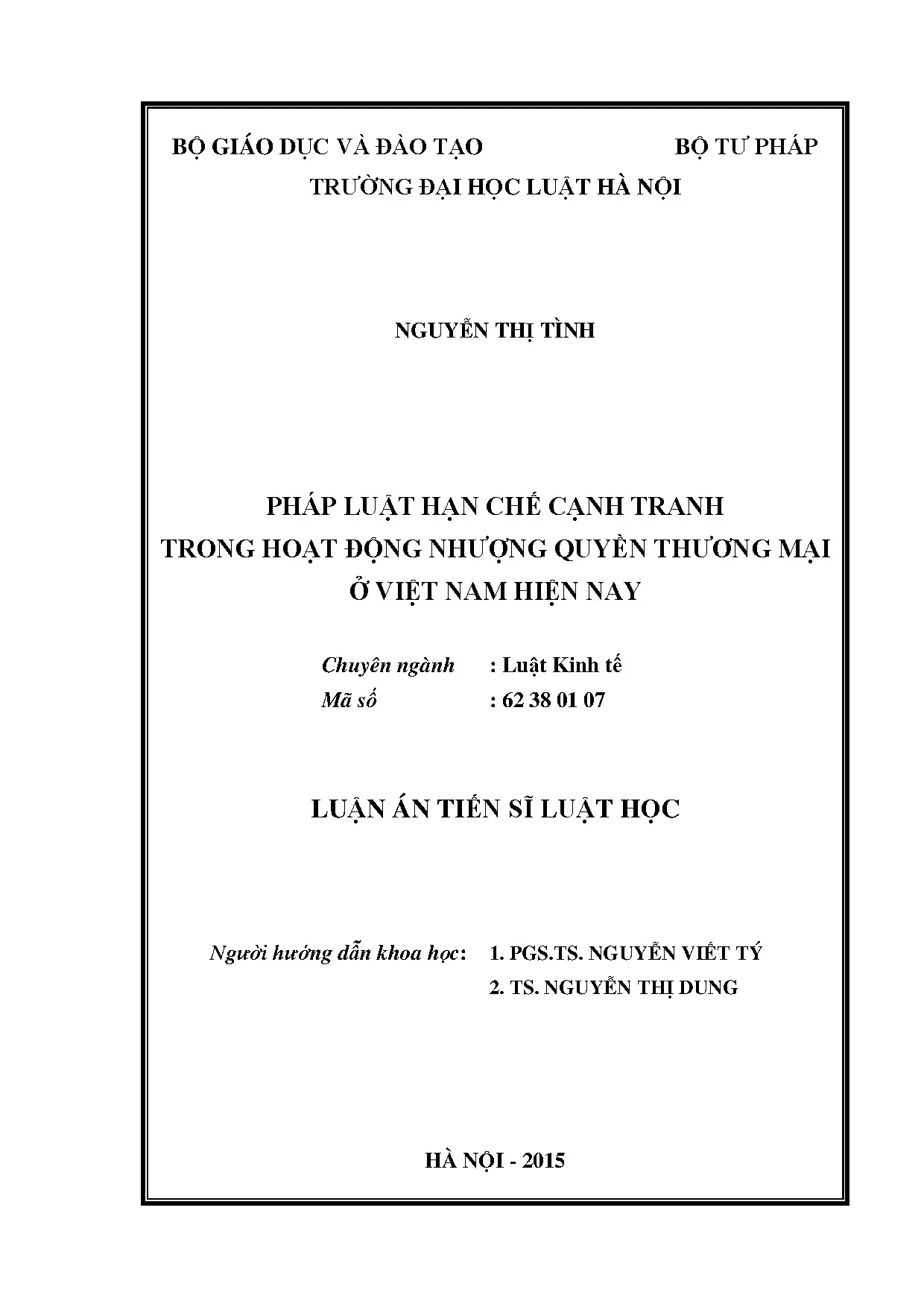 Pháp luật cạnh tranh nhượng quyền thương mại Việt Nam hiện nay