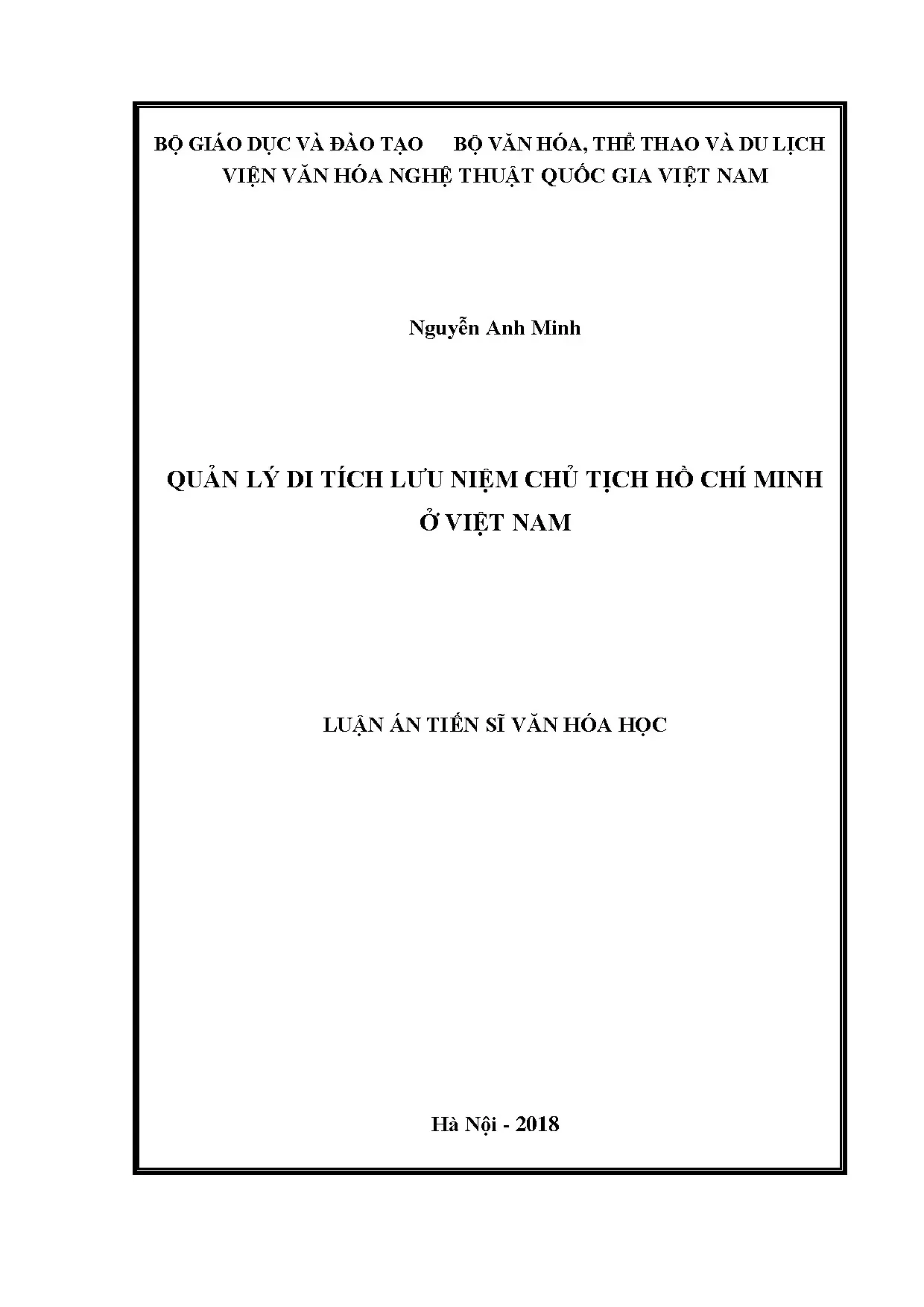 Quản lý Di tích Lưu niệm Chủ tịch Hồ Chí Minh tại Việt Nam