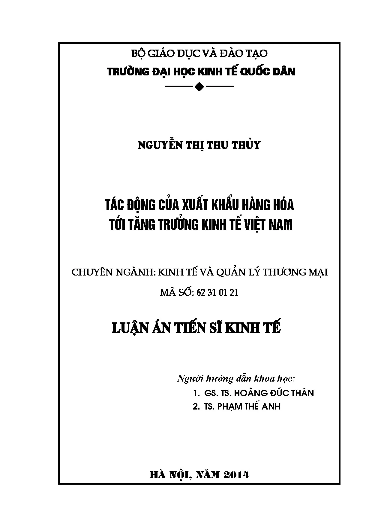 Tác động xuất khẩu hàng hóa tới tăng trưởng kinh tế Việt Nam
