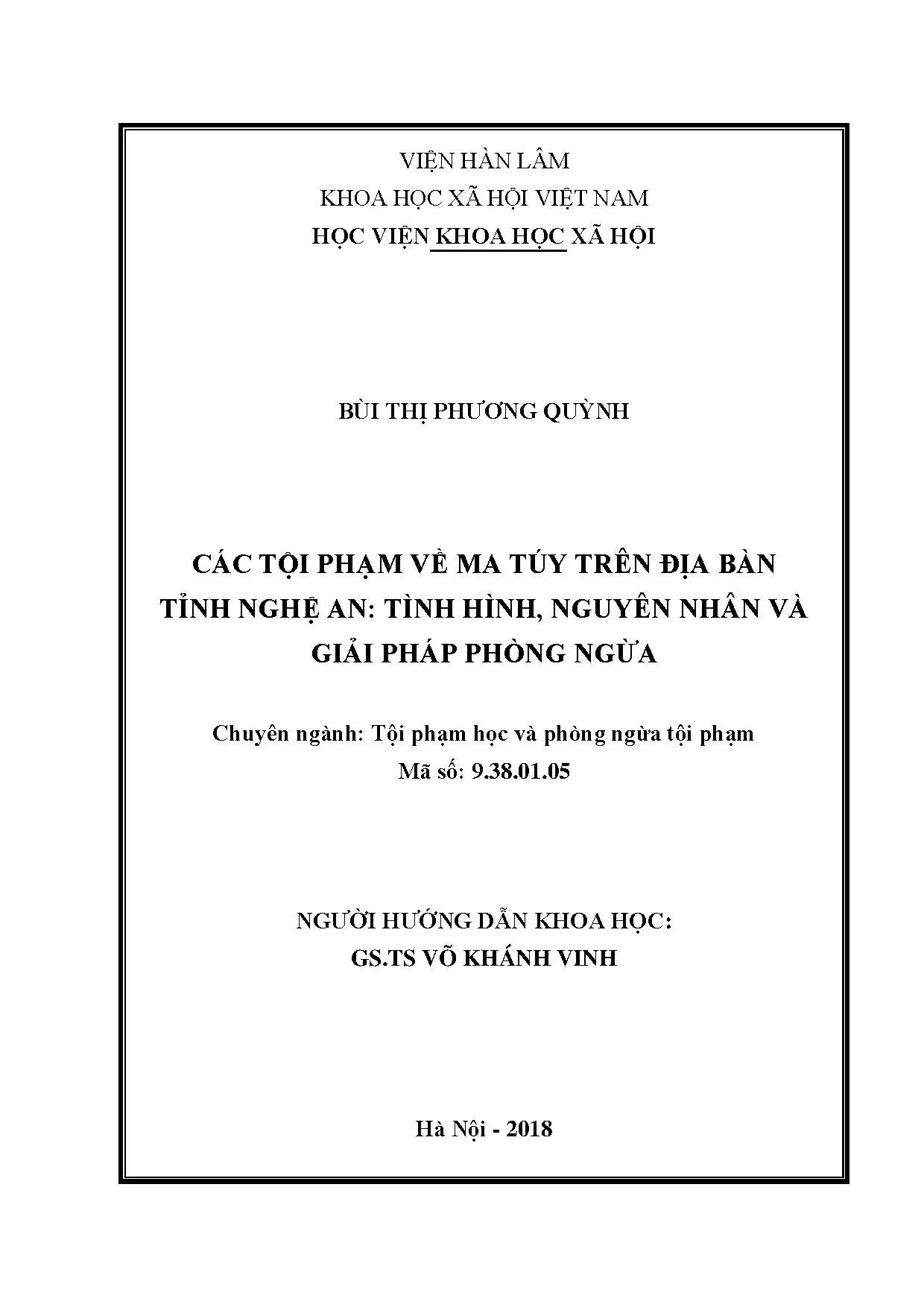Tội phạm ma túy Nghệ An: Tình hình, nguyên nhân, giải pháp phòng ngừa