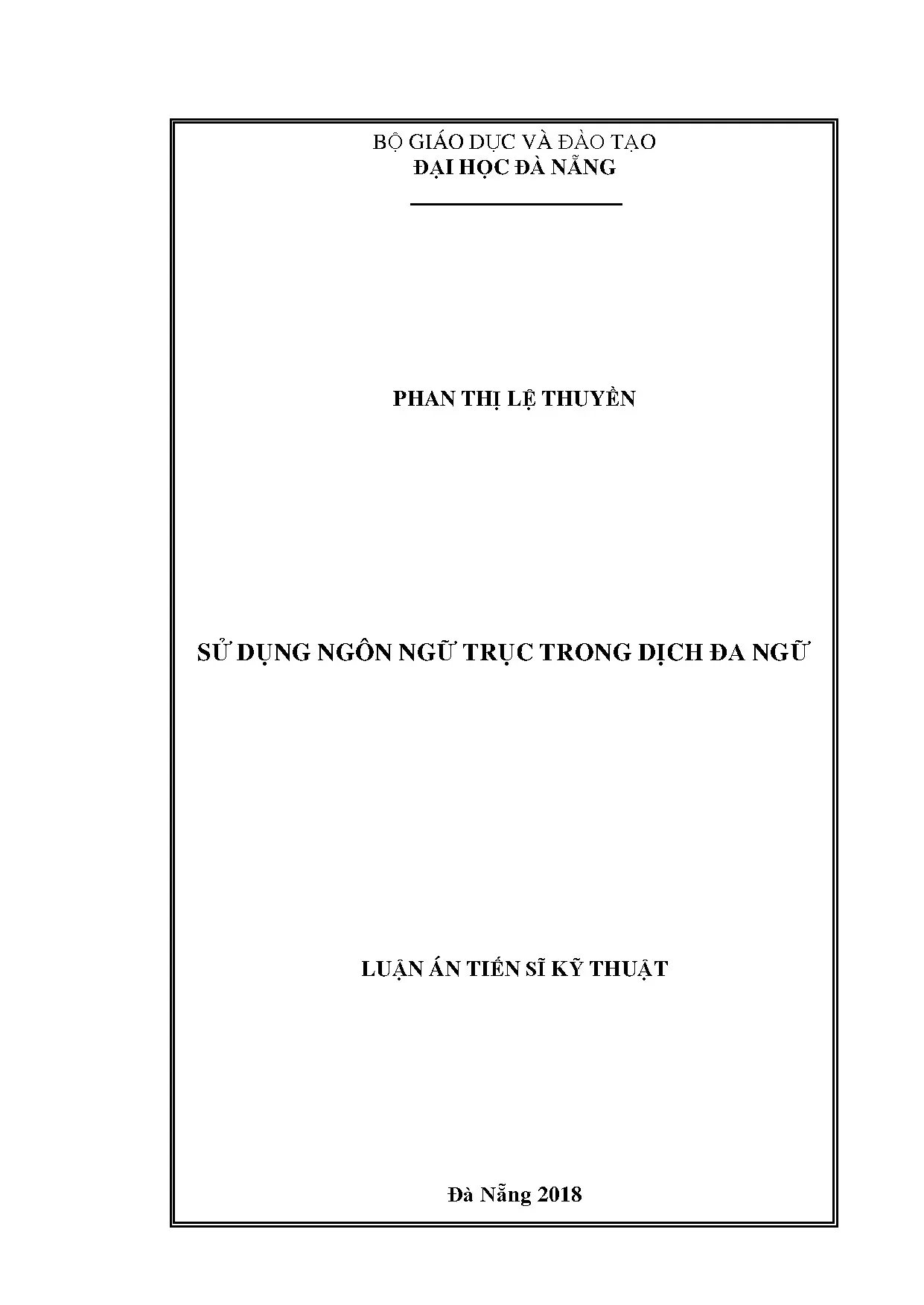 Sử dụng ngôn ngữ trục trong dịch đa ngữ - Luận án tiến sĩ