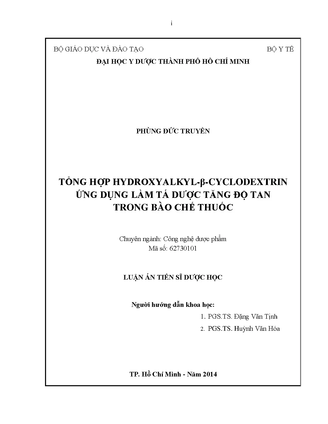 Tổng hợp hydroxyalkyl β cyclodextrin ứng dụng làm tá dược tă