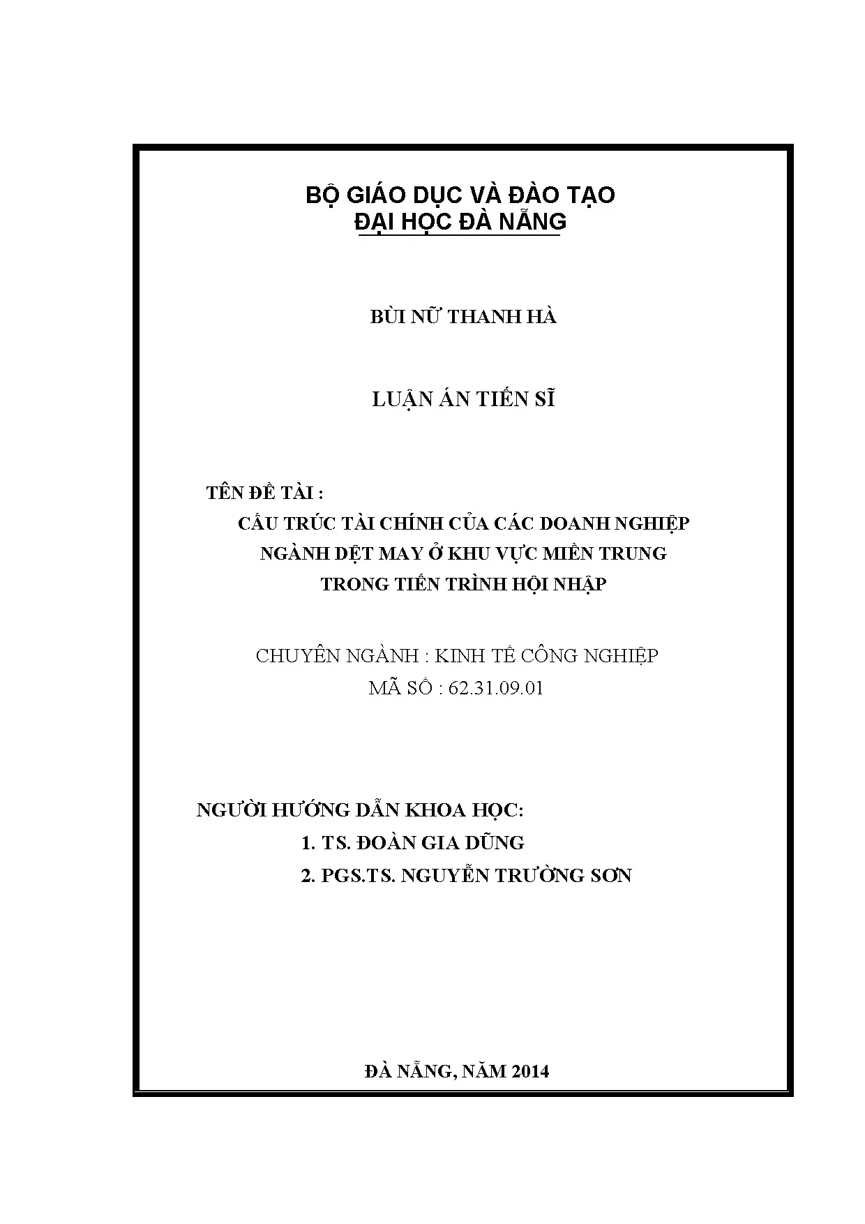 Cấu trúc tài chính của các doanh nghiệp ngành dệt may ở khu