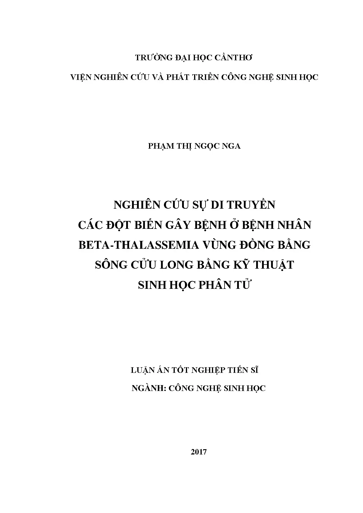 Nghiên cứu sự di truyền các đột biến gây bệnh ở bệnh nhân be