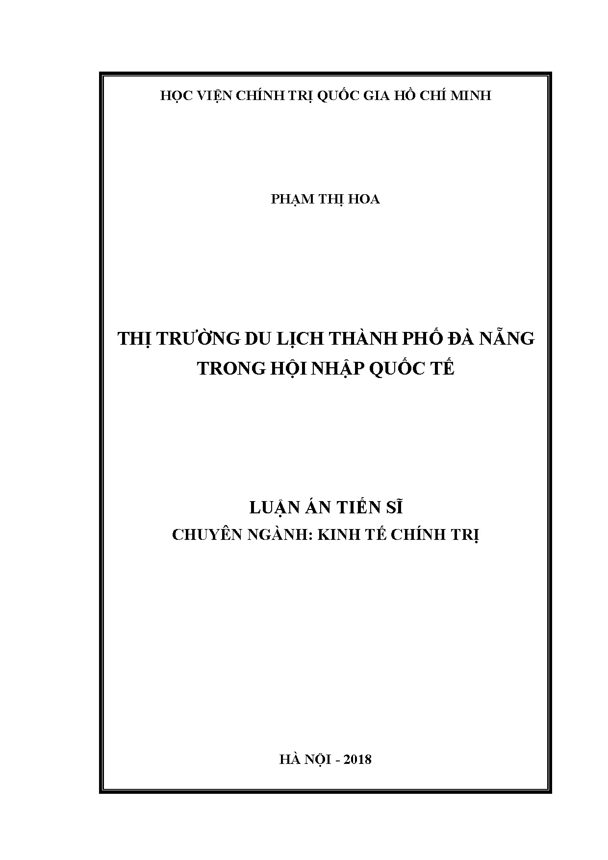 Thị trường du lịch thành phố đà nẵng trong hội nhập quốc tế