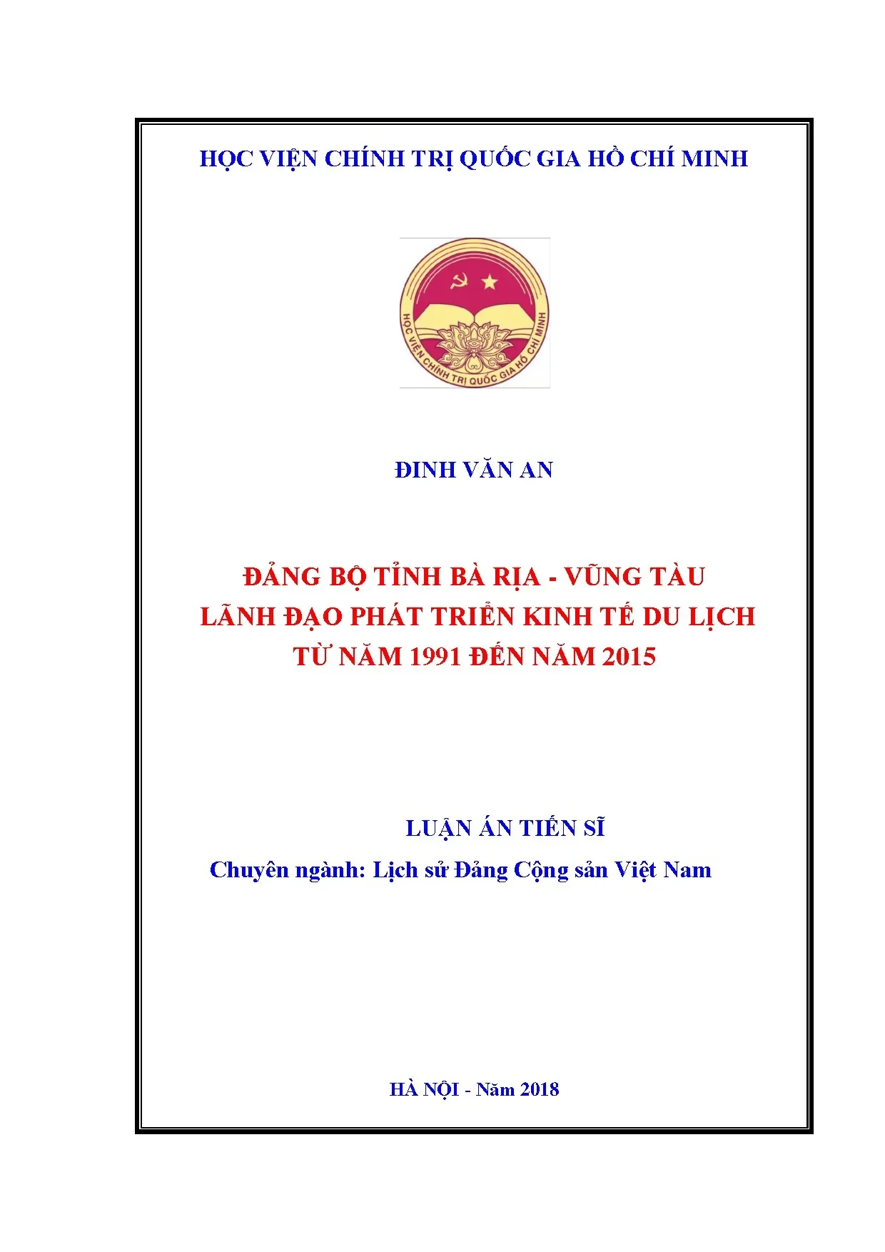 Đảng bộ BRVT lãnh đạo phát triển kinh tế du lịch (1991-2015)