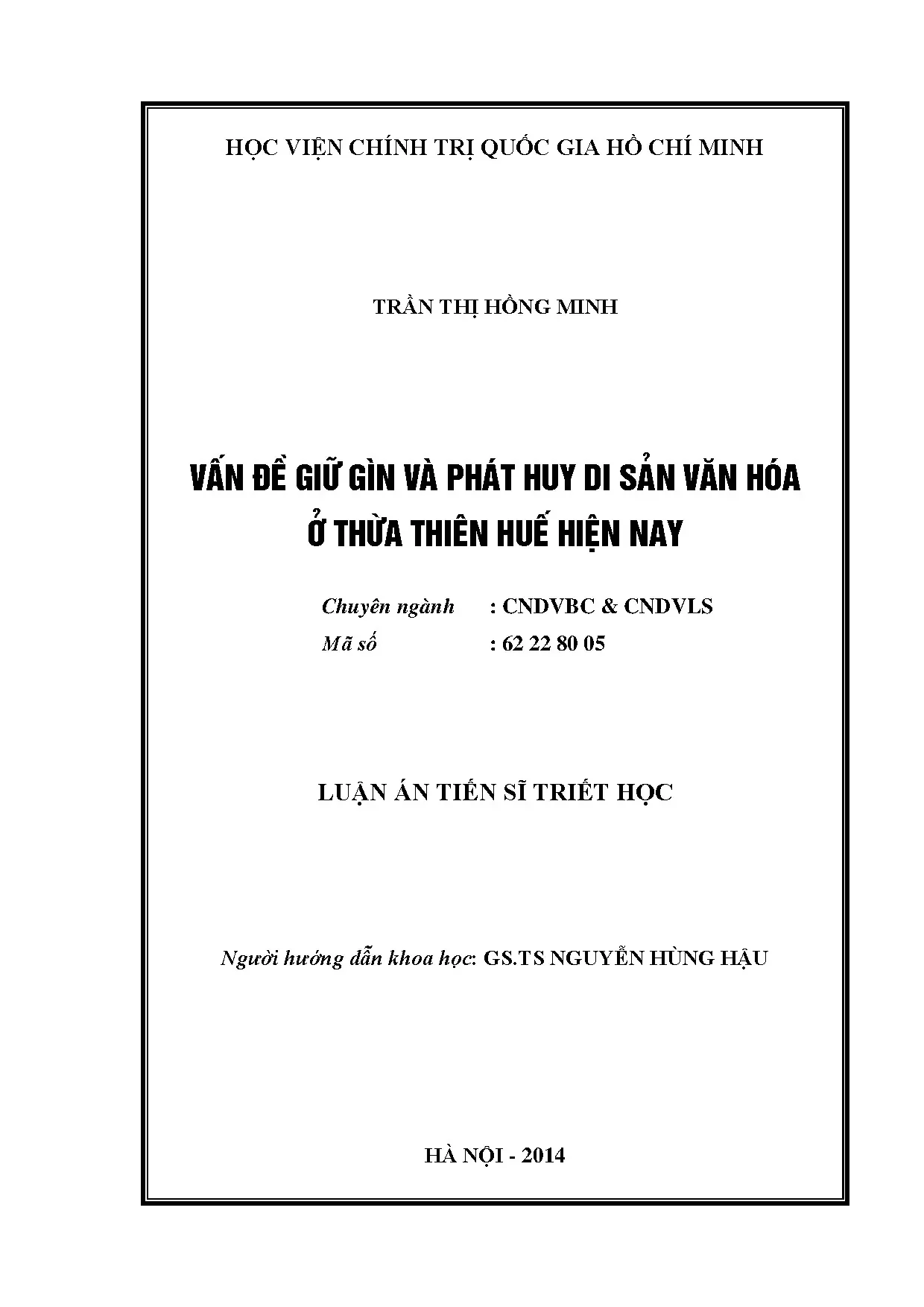 Vấn đề giữ gìn và phát huy di sản văn hóa ở thừa thiên huế h