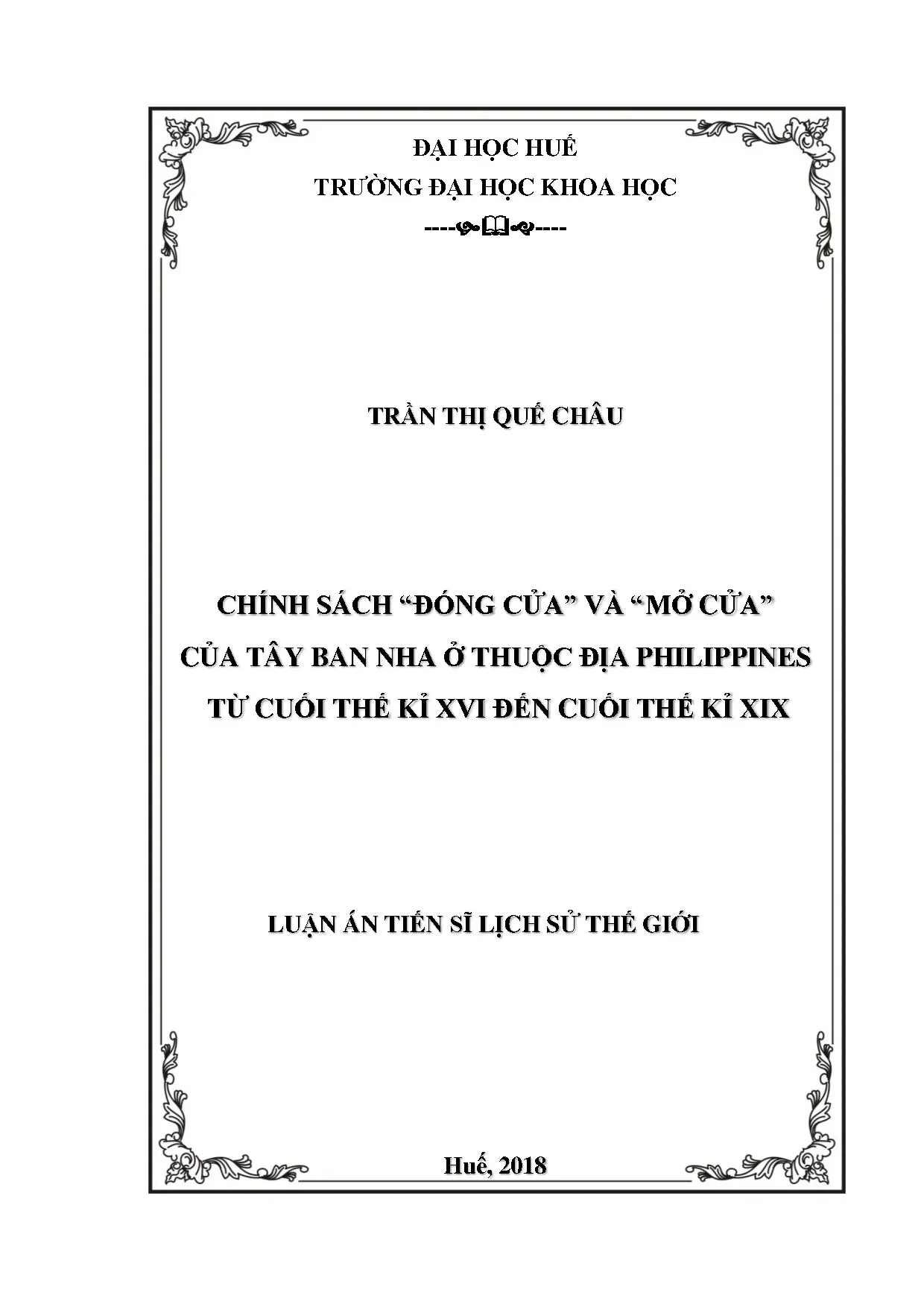 Chính sách đóng/mở cửa TBN tại Philippines (Tk XVI-XIX)
