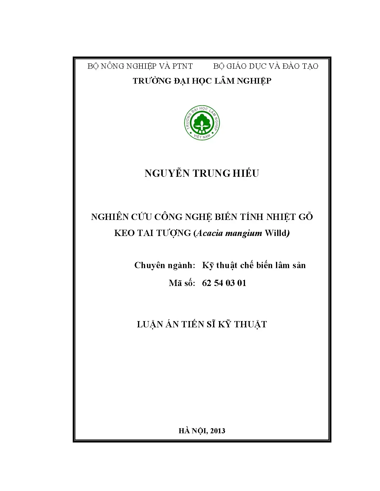 Công nghệ biến tính nhiệt gỗ keo tai tượng (Acacia mangium)