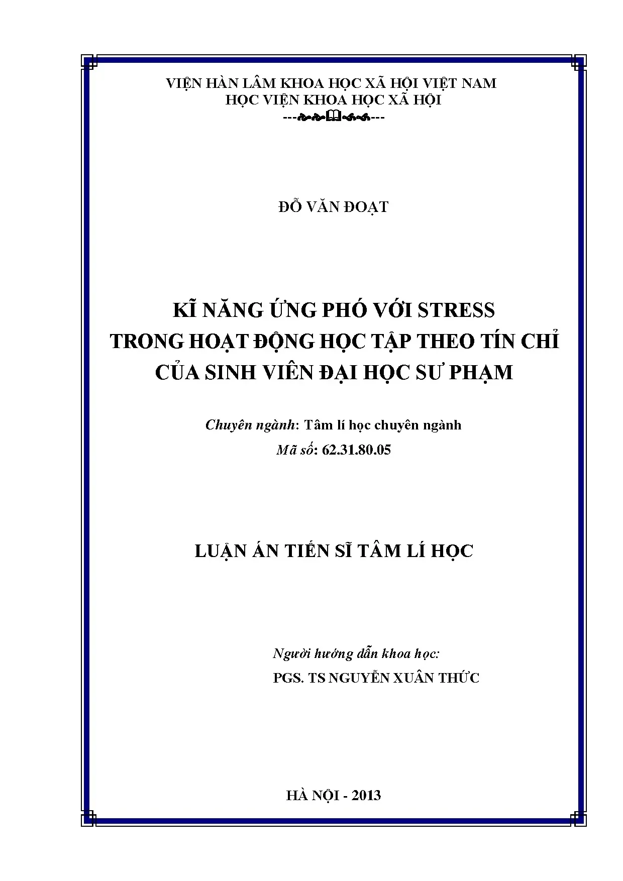 Kỹ năng ứng phó stress SV ĐHSP trong học tập tín chỉ