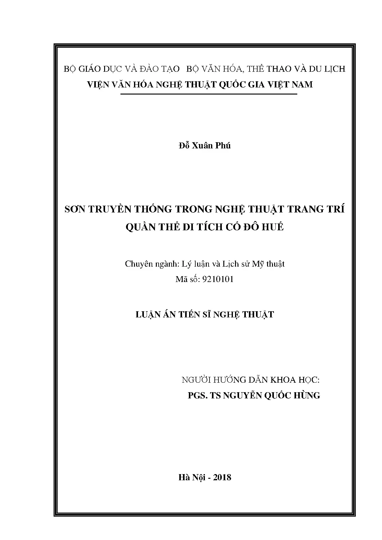 Sơn truyền thống trong nghệ thuật trang trí quần thể di tích cố đô huế luận án tiến sĩ