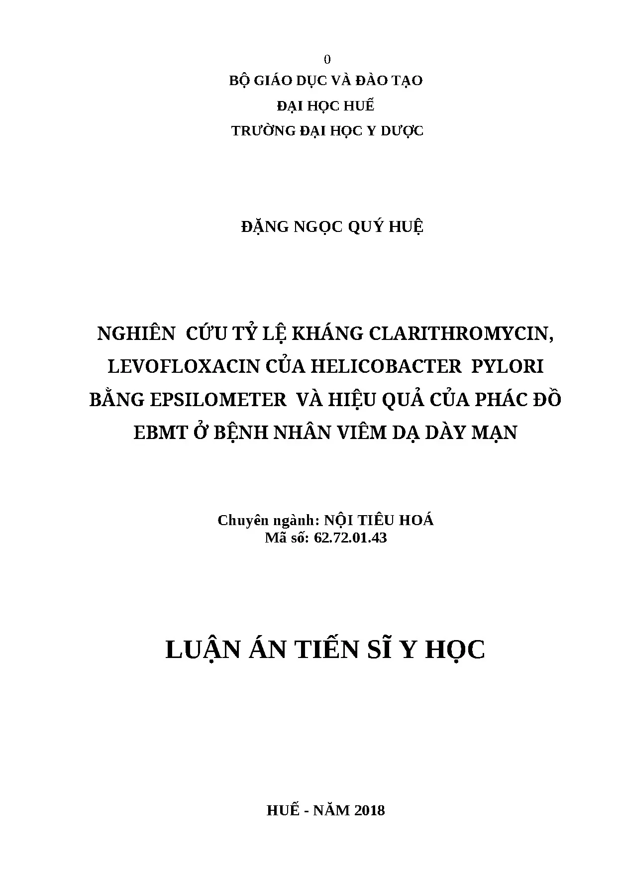 Luận án ts y học nghiên cứu tỷ lệ kháng clarithromycin levof