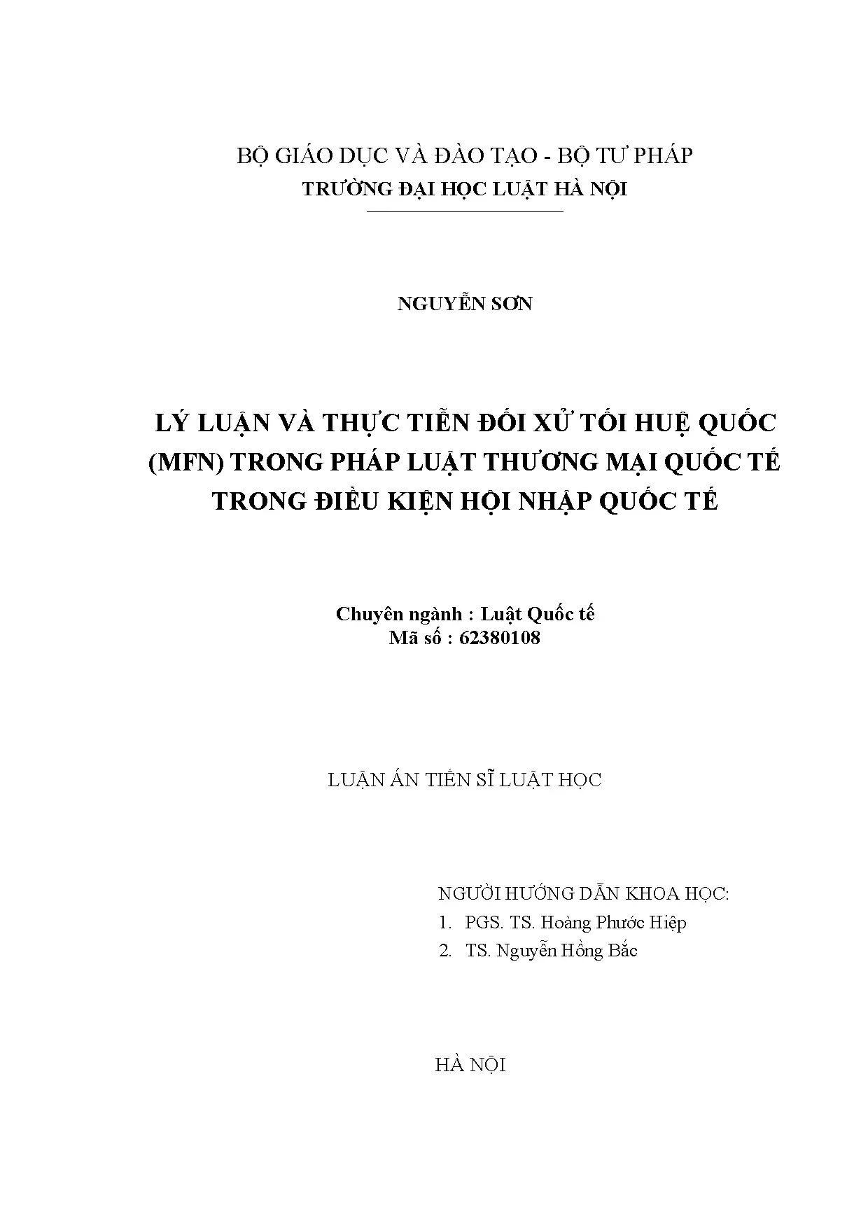 Lý luận & thực tiễn MFN trong pháp luật thương mại quốc tế