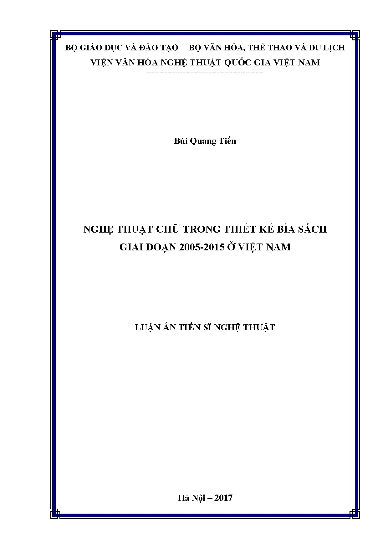 Nghệ thuật chữ trong thiết kế bìa sách giai đoạn 2005 2015 ở việt nam luận án tiến sĩ
