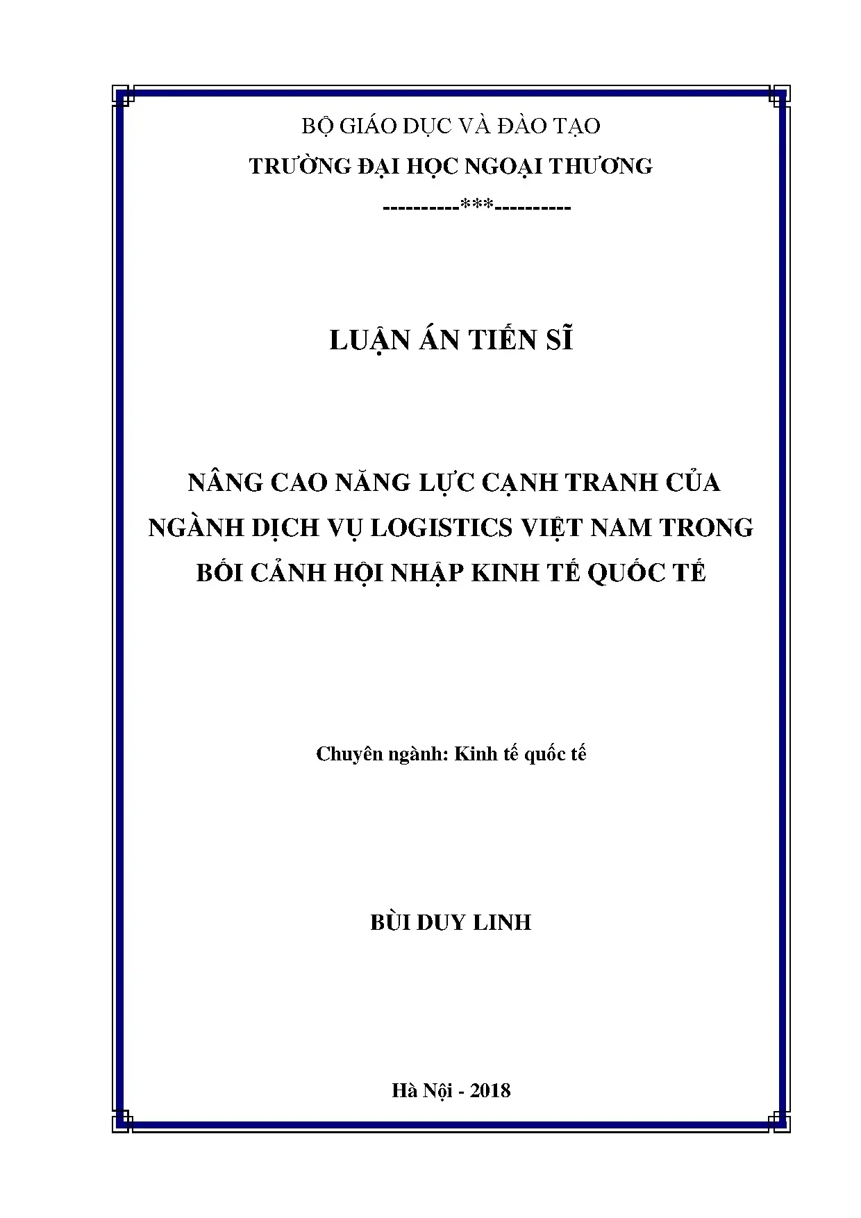 Nâng cao năng lực cạnh tranh logistics Việt Nam hội nhập