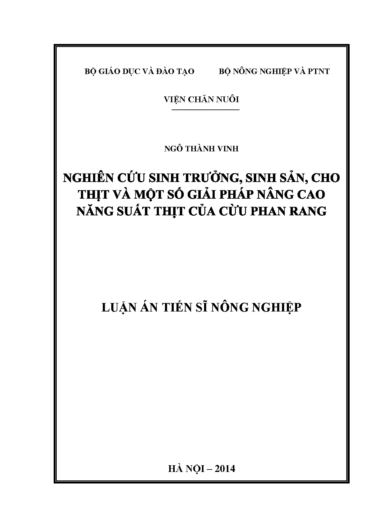 Nghiên cứu sinh trưởng sinh sản cho thịt và một số gi