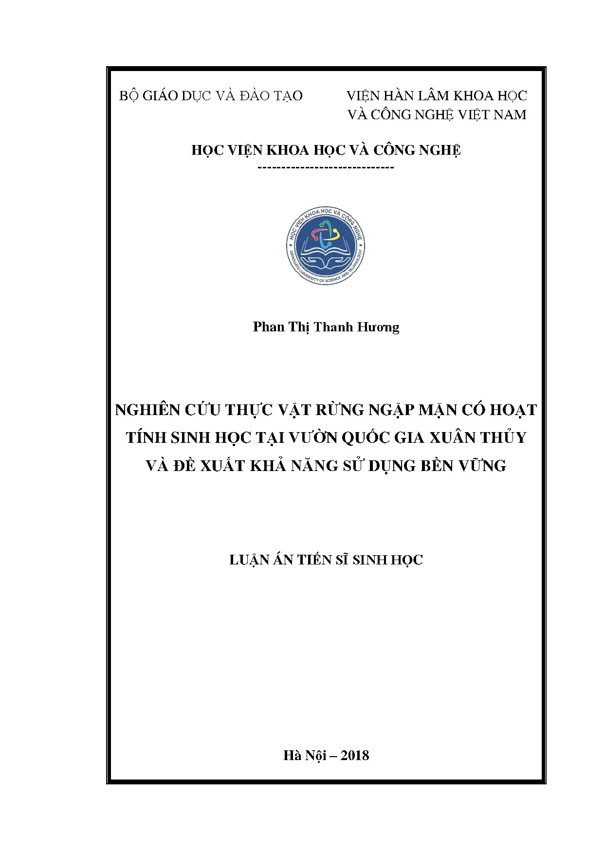 Thực vật rừng ngập mặn Xuân Thủy: Hoạt tính & sử dụng bền vững