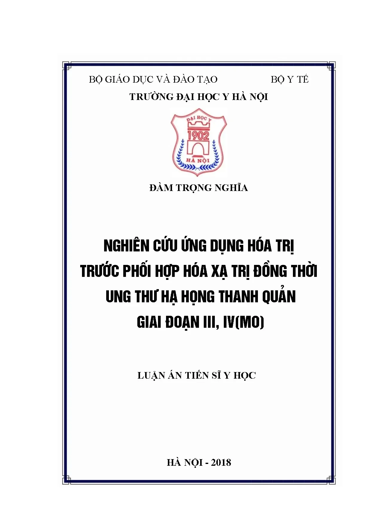 Hóa trị trước & hóa xạ trị ung thư hạ họng thanh quản GIII, IV