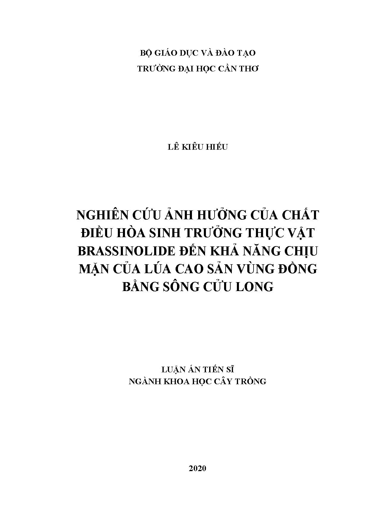 Brassinolide: Ảnh hưởng chịu mặn của lúa cao sản ĐBSCL