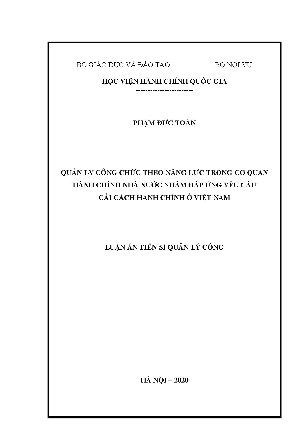 Quản lý công chức theo năng lực tại Việt Nam đáp ứng CCHC