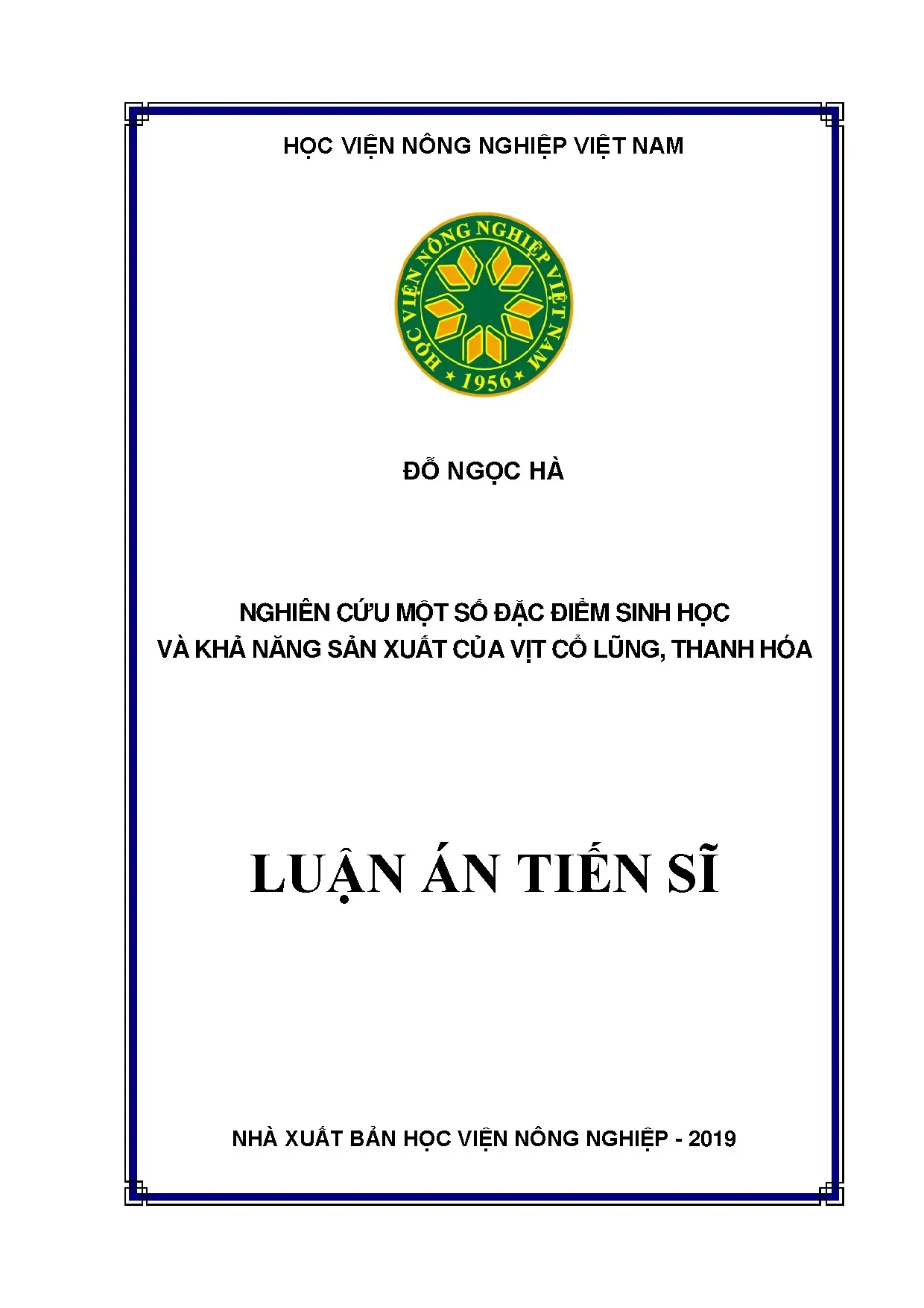 Luận án tiến sĩ nghiên cứu một số đặc điểm sinh học và khả n