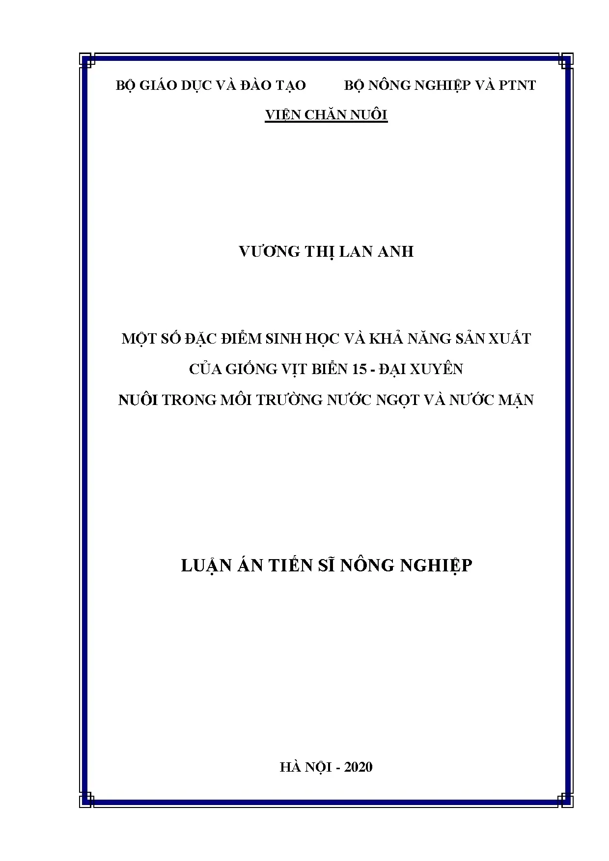 Đặc điểm sinh học, sản xuất vịt Biển 15 Đại Xuyên môi trường nước