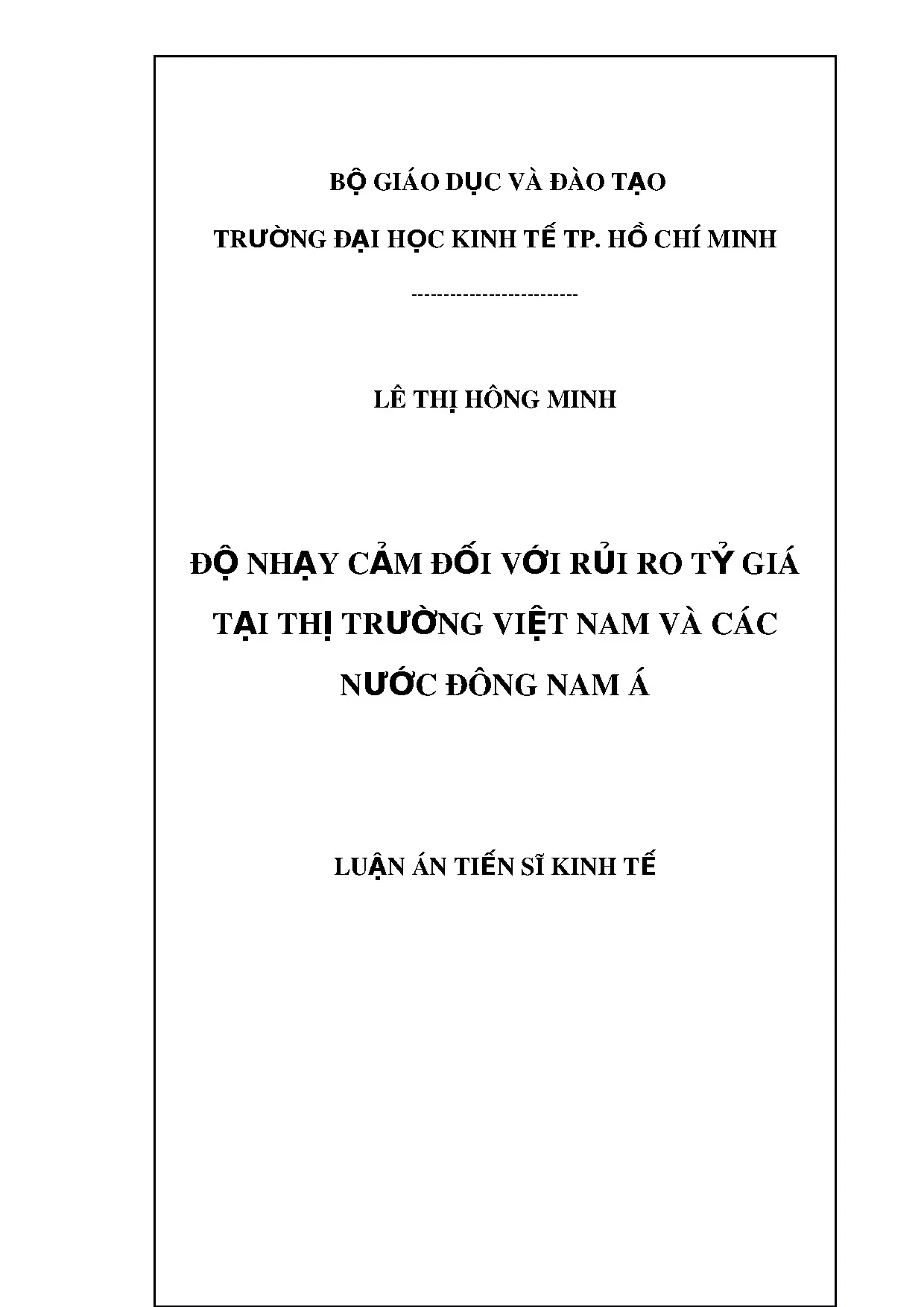 Độ nhạy cảm rủi ro tỷ giá tại VN và các nước Đông Nam Á