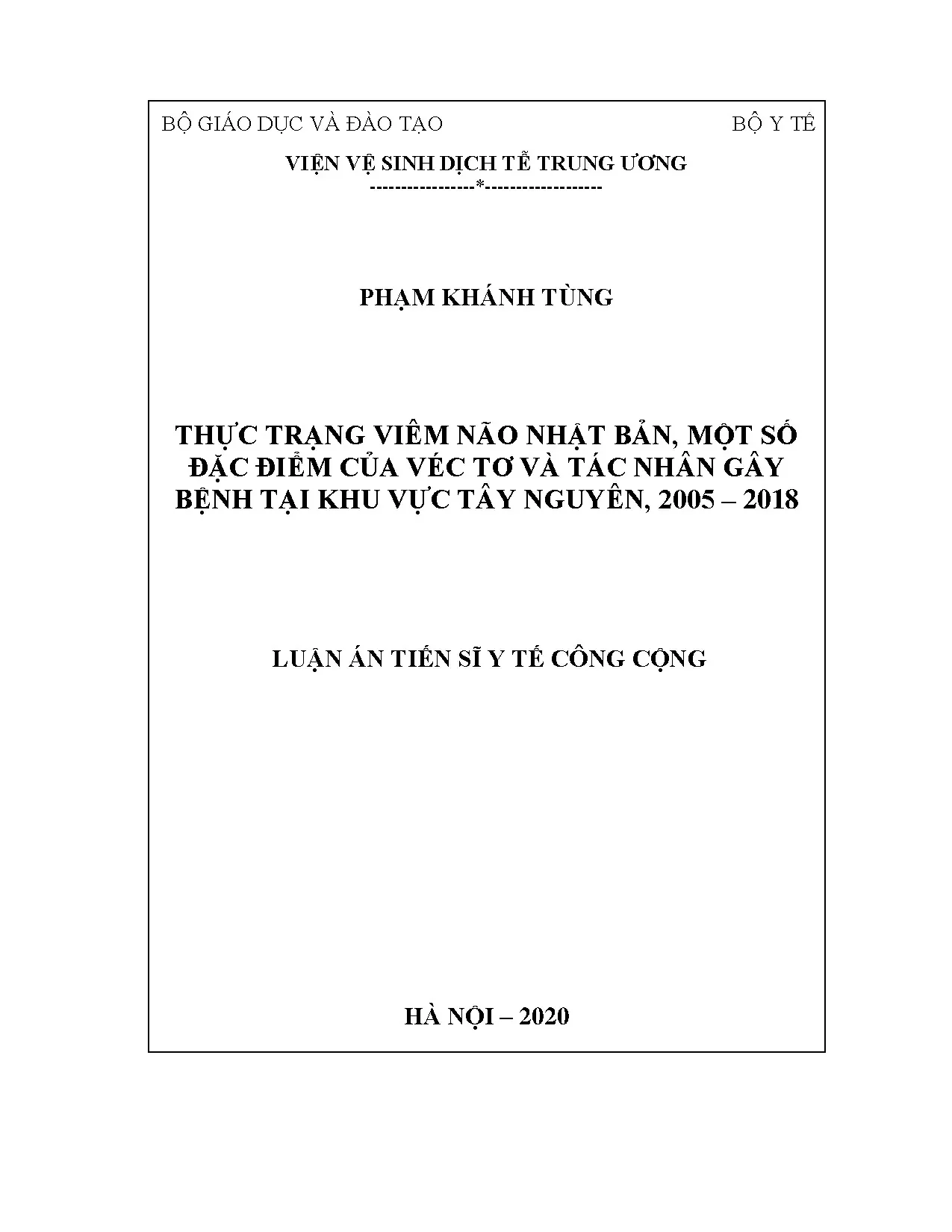 Thực trạng Viêm não Nhật Bản, véc tơ & tác nhân Tây Nguyên