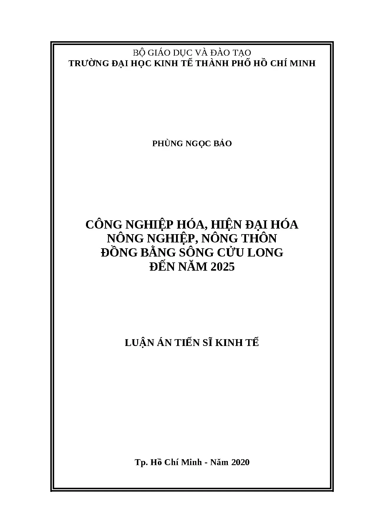 Công nghiệp hóa, hiện đại hóa nông nghiệp ĐBSCL đến 2025
