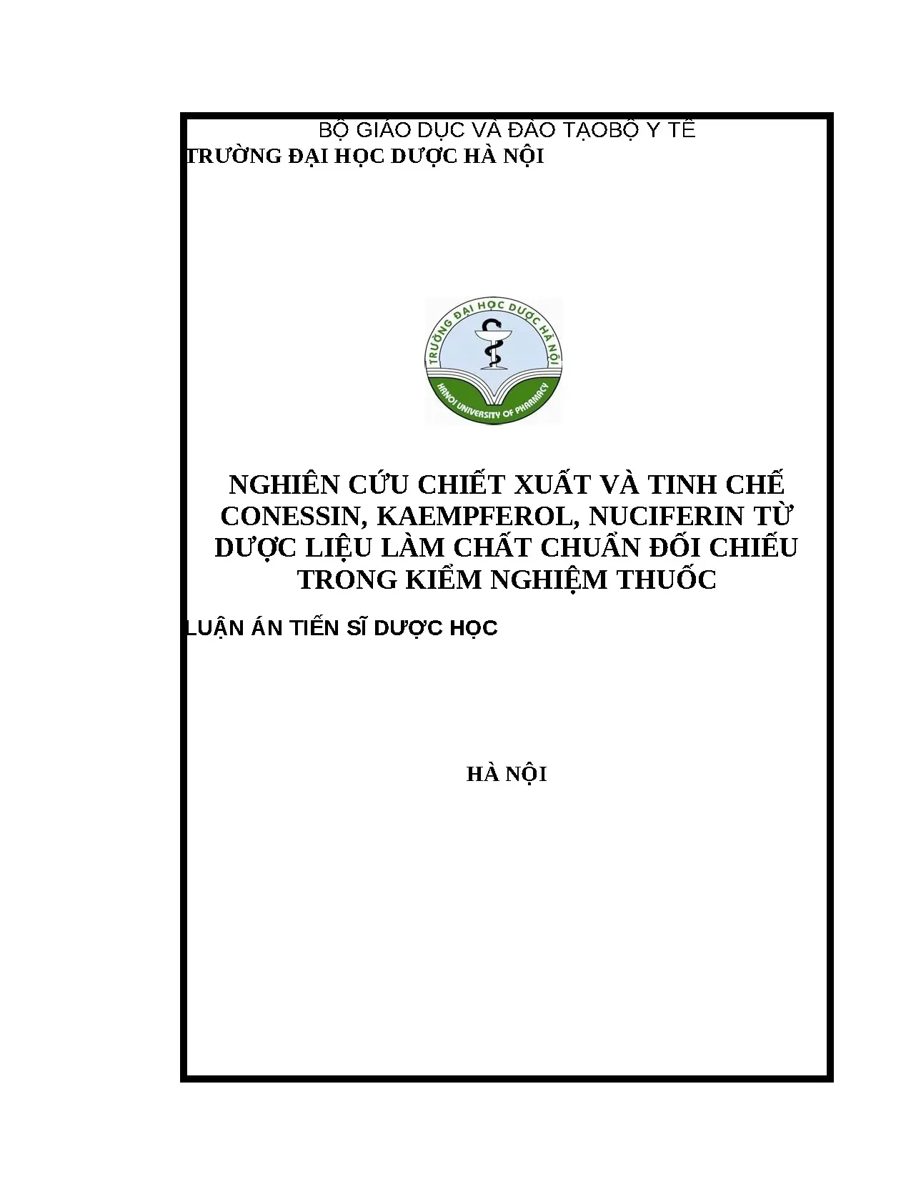 Luận án tiến sỹ hoàn chỉnh kiểm nghiệm nghiên cứu chiết xuất