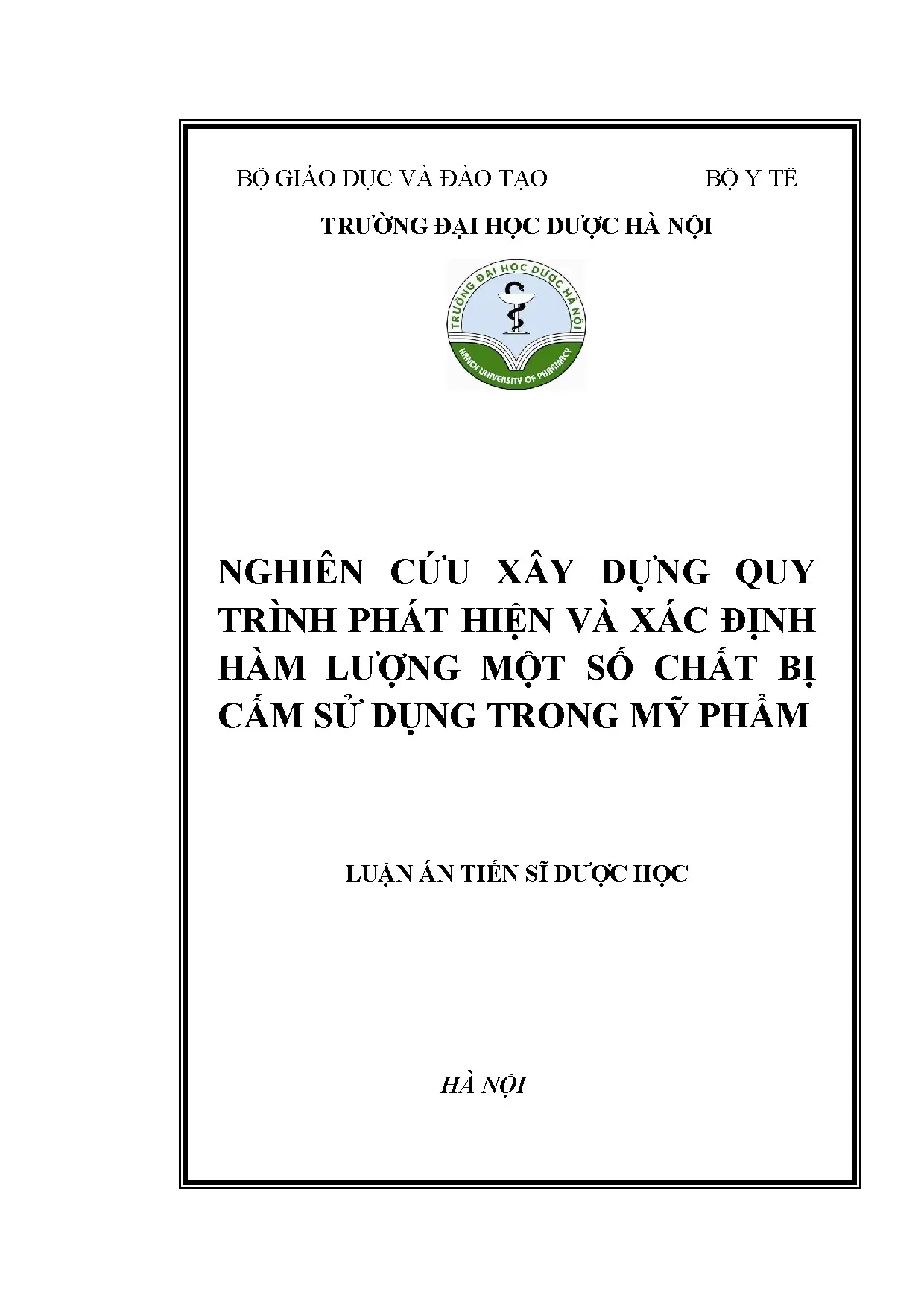 Xây dựng quy trình phát hiện, định lượng chất cấm mỹ phẩm