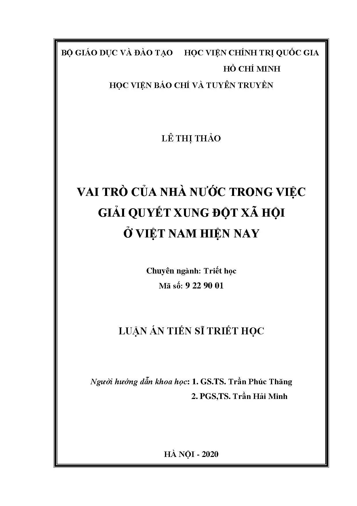 Vai trò nhà nước giải quyết xung đột xã hội Việt Nam hiện nay