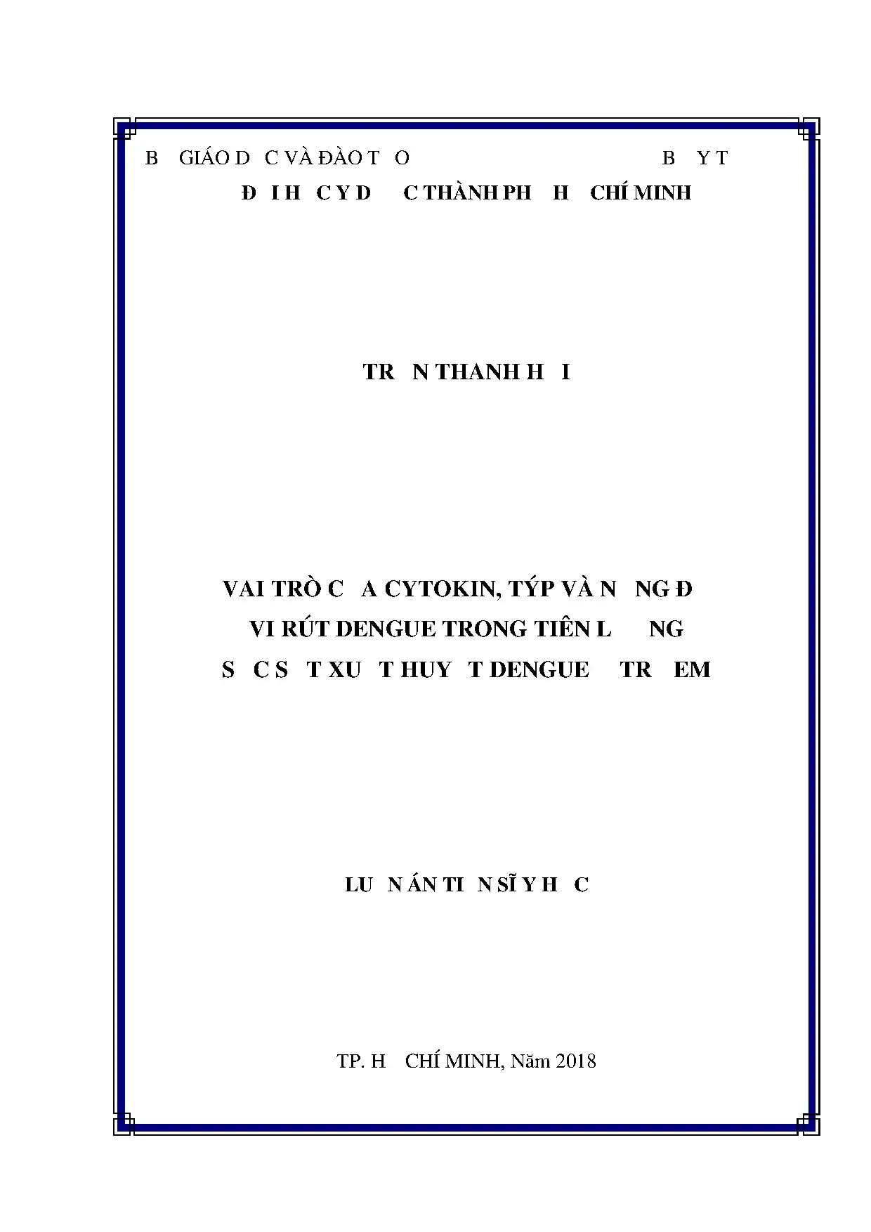 Luận án tiến sĩ vai trò của cytokin týp và nồng độ vi rút de