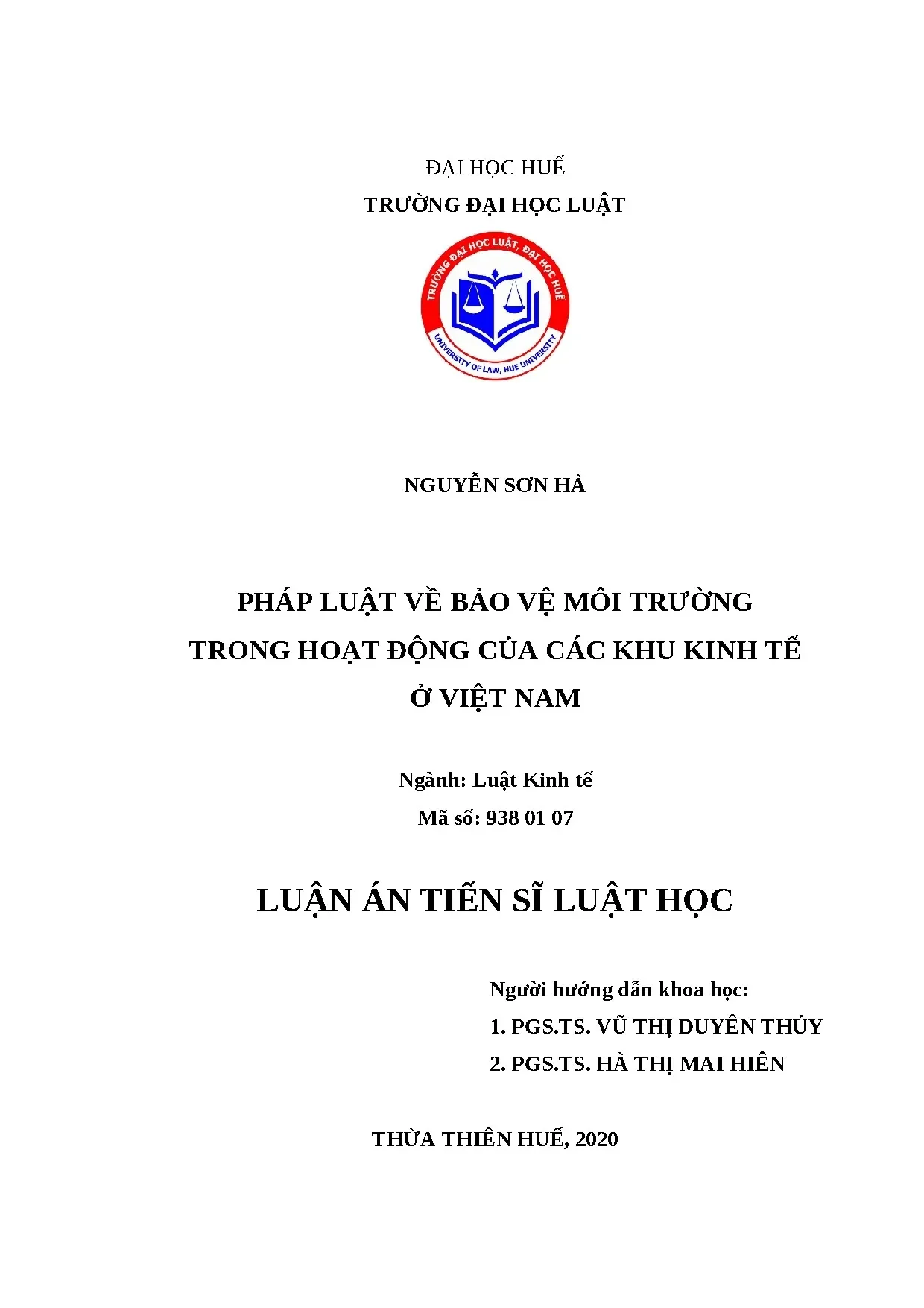 Pháp luật bảo vệ môi trường tại khu kinh tế Việt Nam