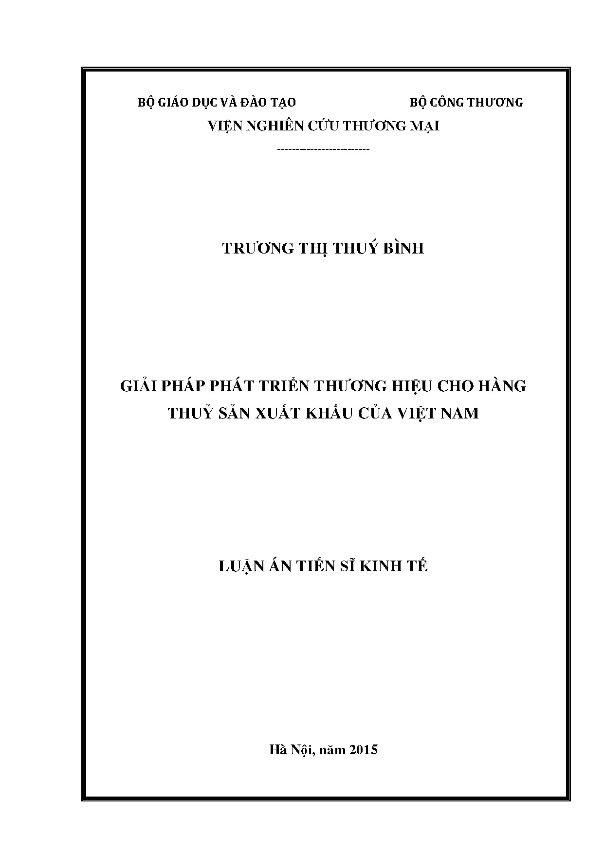 Giải pháp phát triển thương hiệu thủy sản xuất khẩu Việt Nam