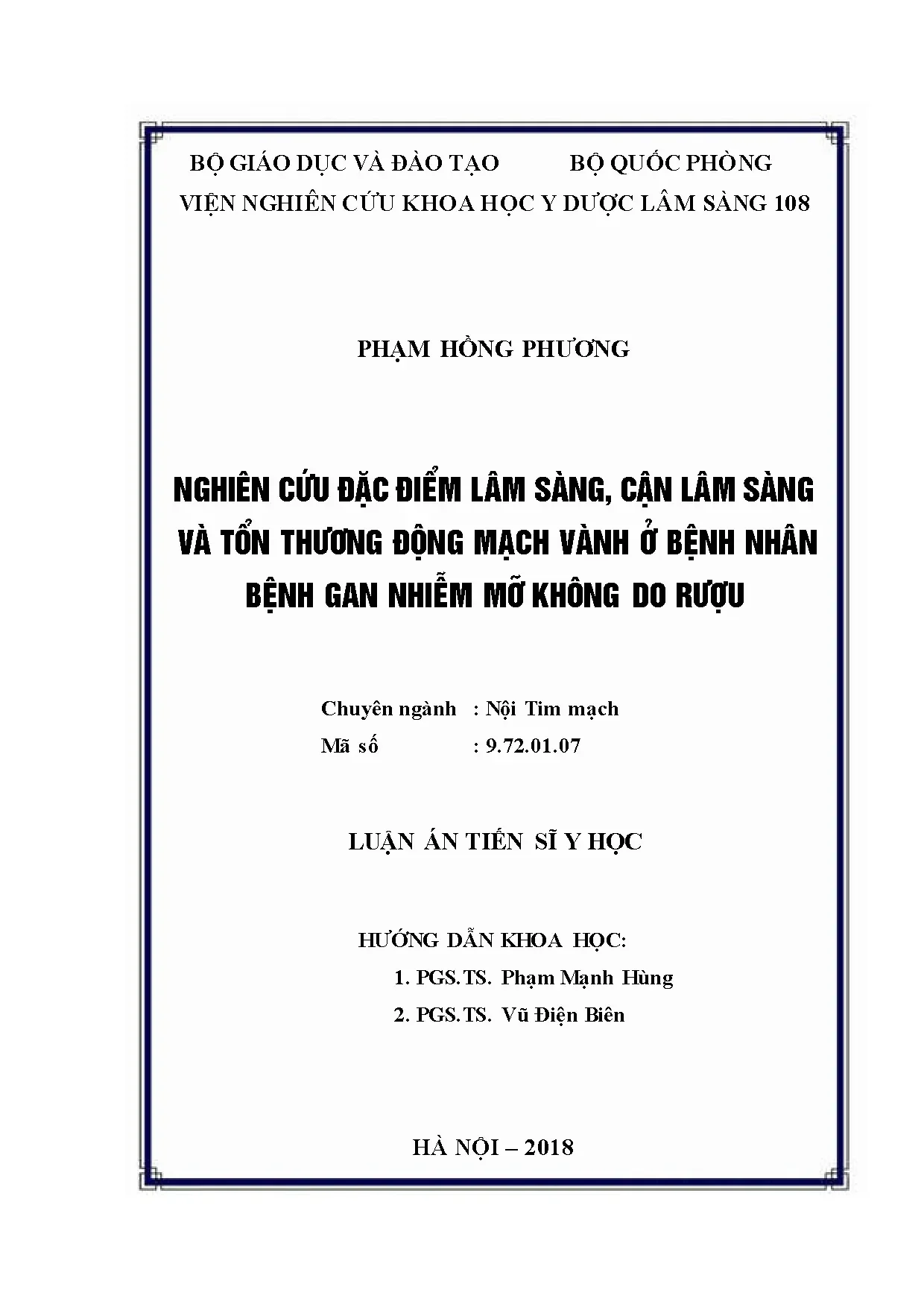 Gan nhiễm mỡ không do rượu: Lâm sàng & tổn thương động mạch vành