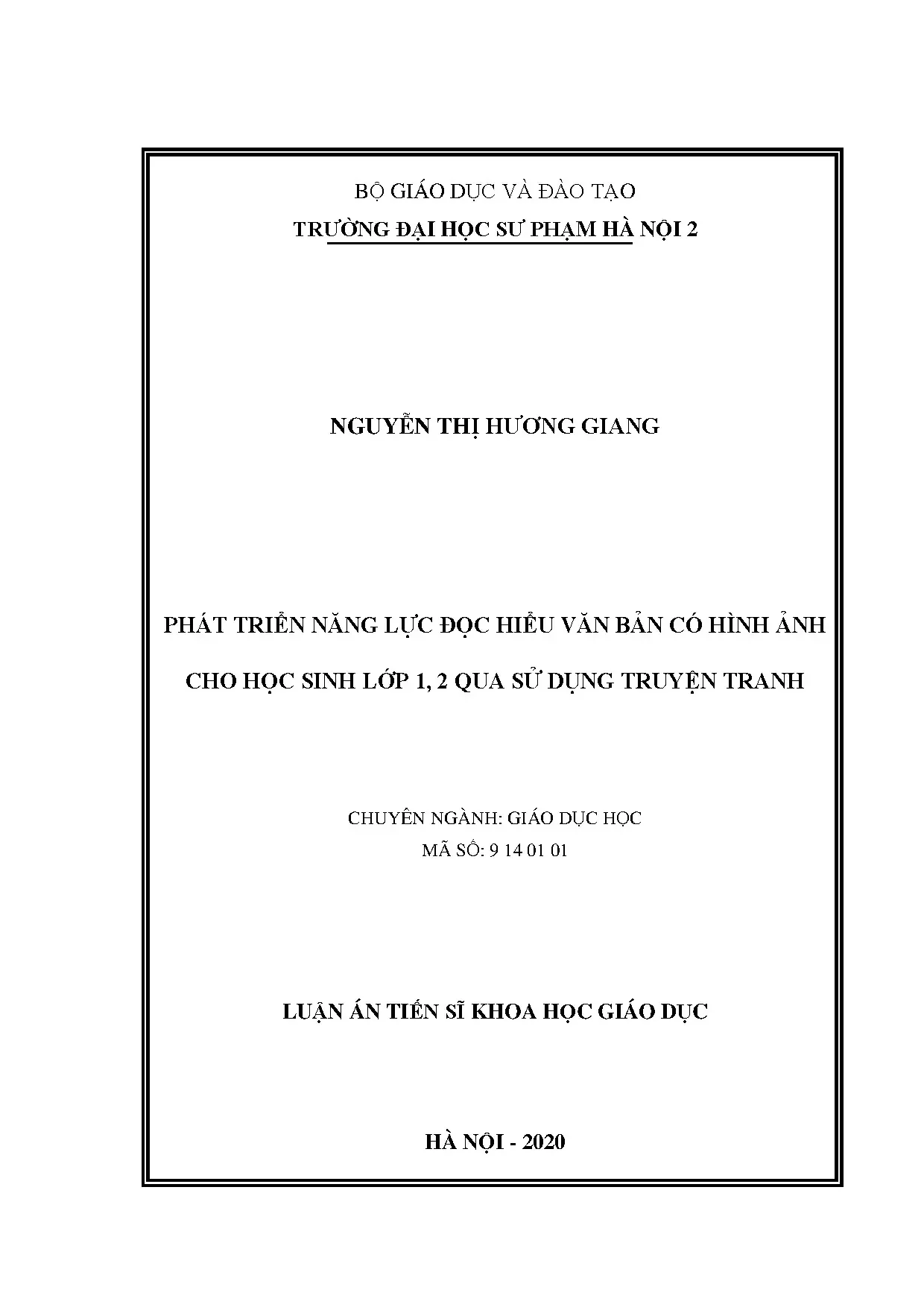 Luận án tiến sĩ phát triển năng lực đọc hiểu văn bản có hình