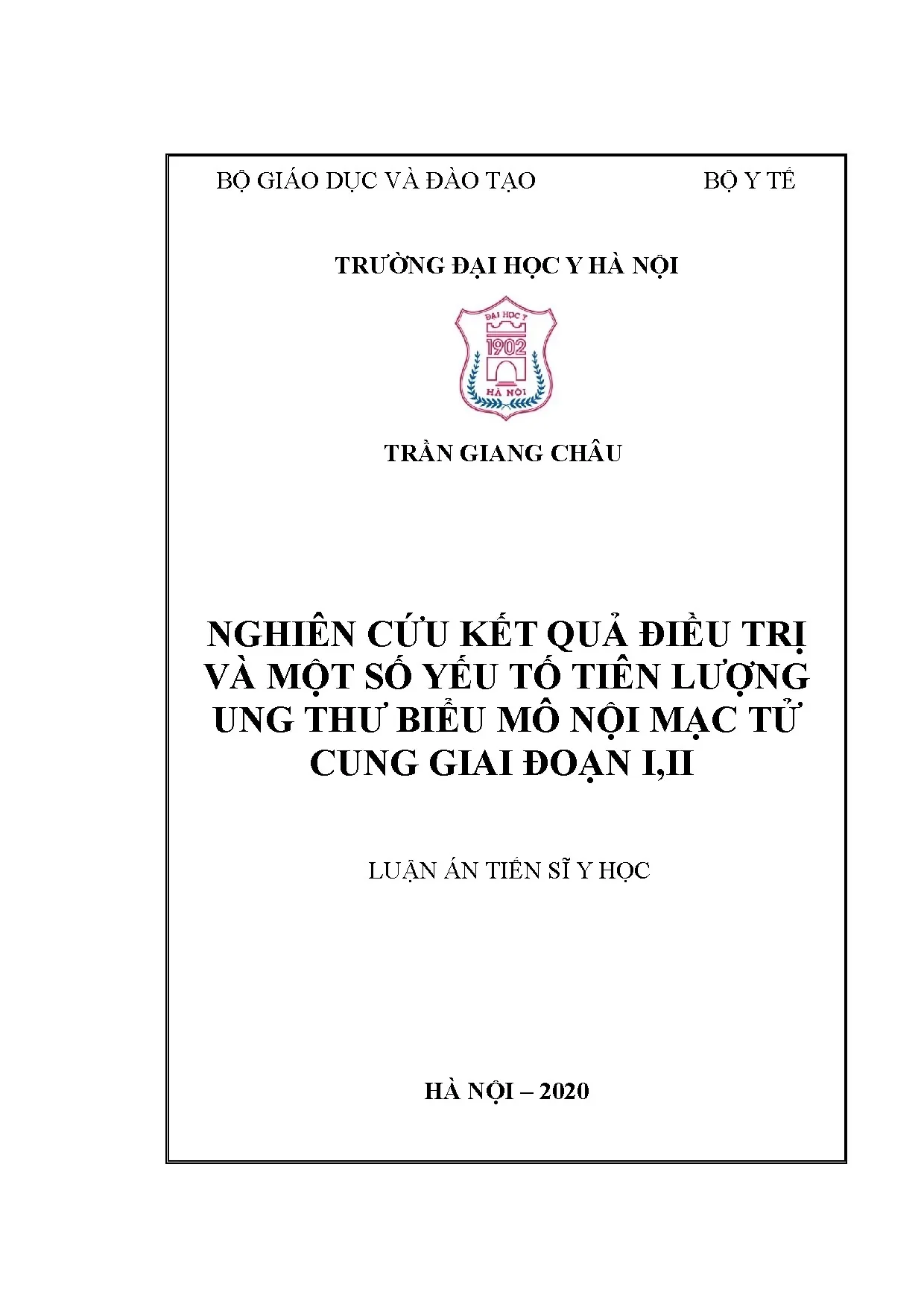 Luận án tiến sĩ nghiên cứu kết quả điều trị và một số yếu tố