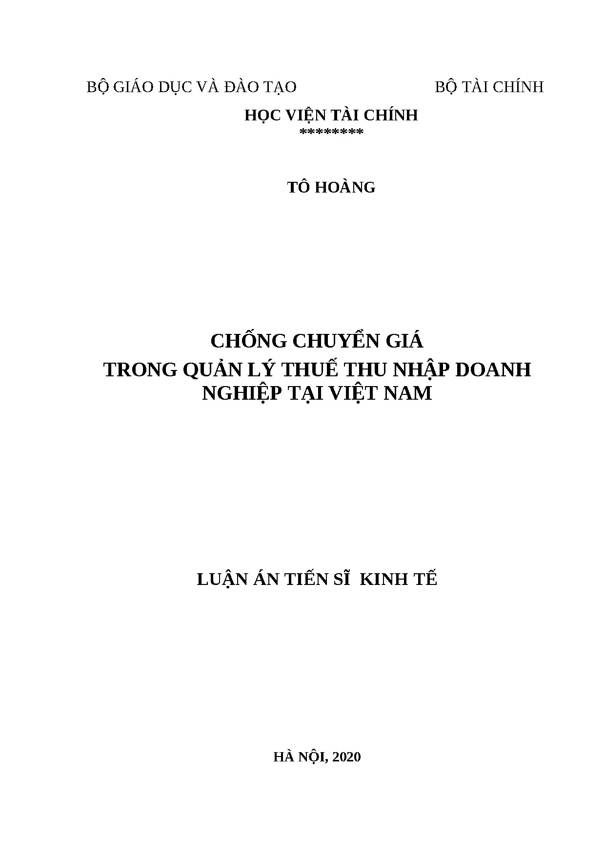Chống chuyển giá trong quản lý thuế TNDN tại Việt Nam