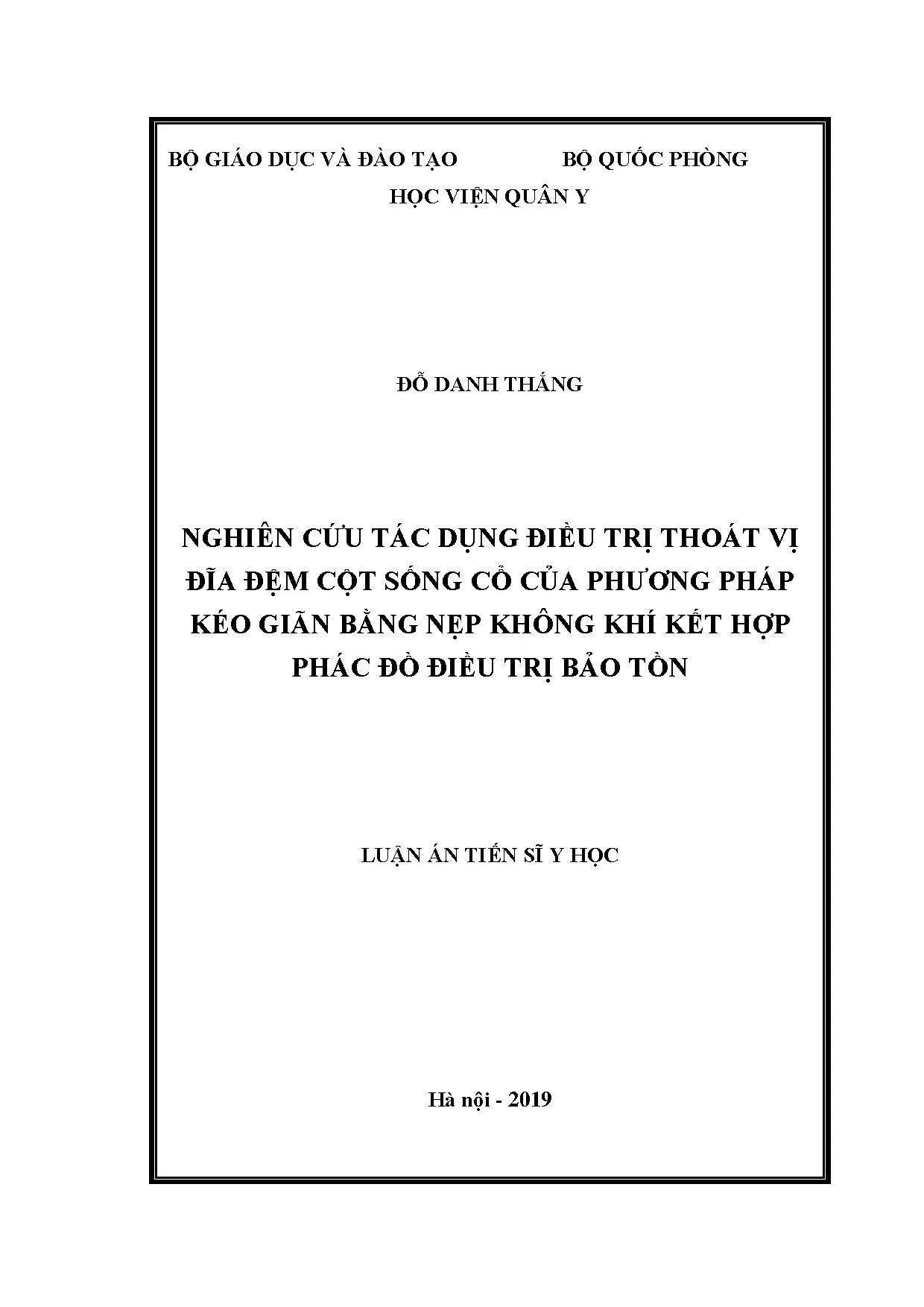 Điều trị thoát vị đĩa đệm cổ bằng kéo giãn nẹp không khí