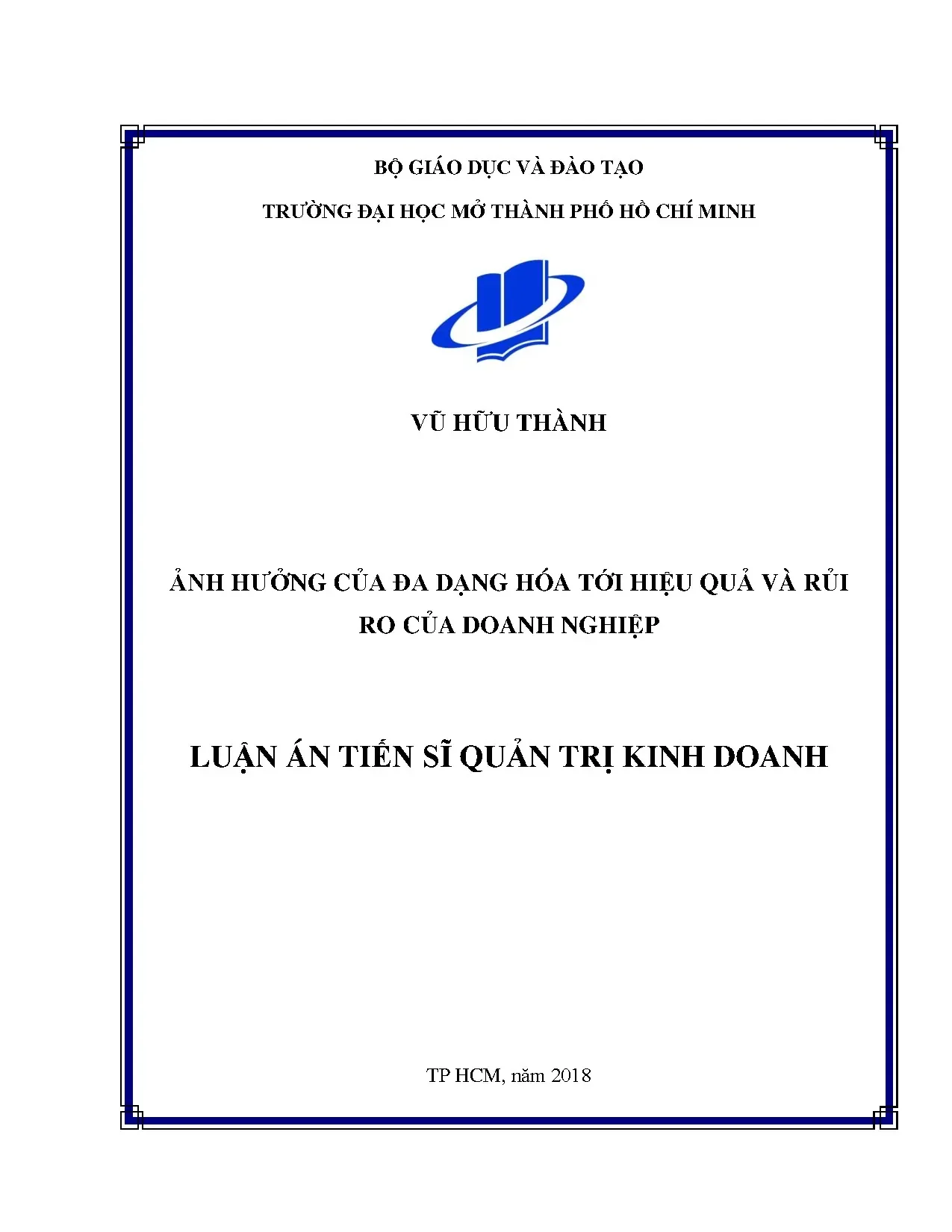Ảnh hưởng của đa dạng hóa tới hiệu quả và rủi ro của doanh n