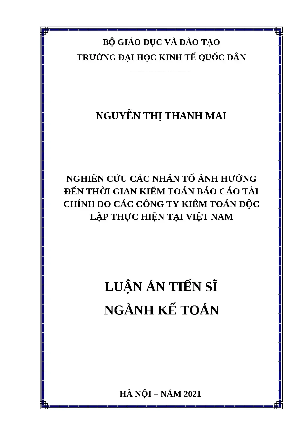Thời gian kiểm toán BCTC: Các nhân tố ảnh hưởng tại Việt Nam