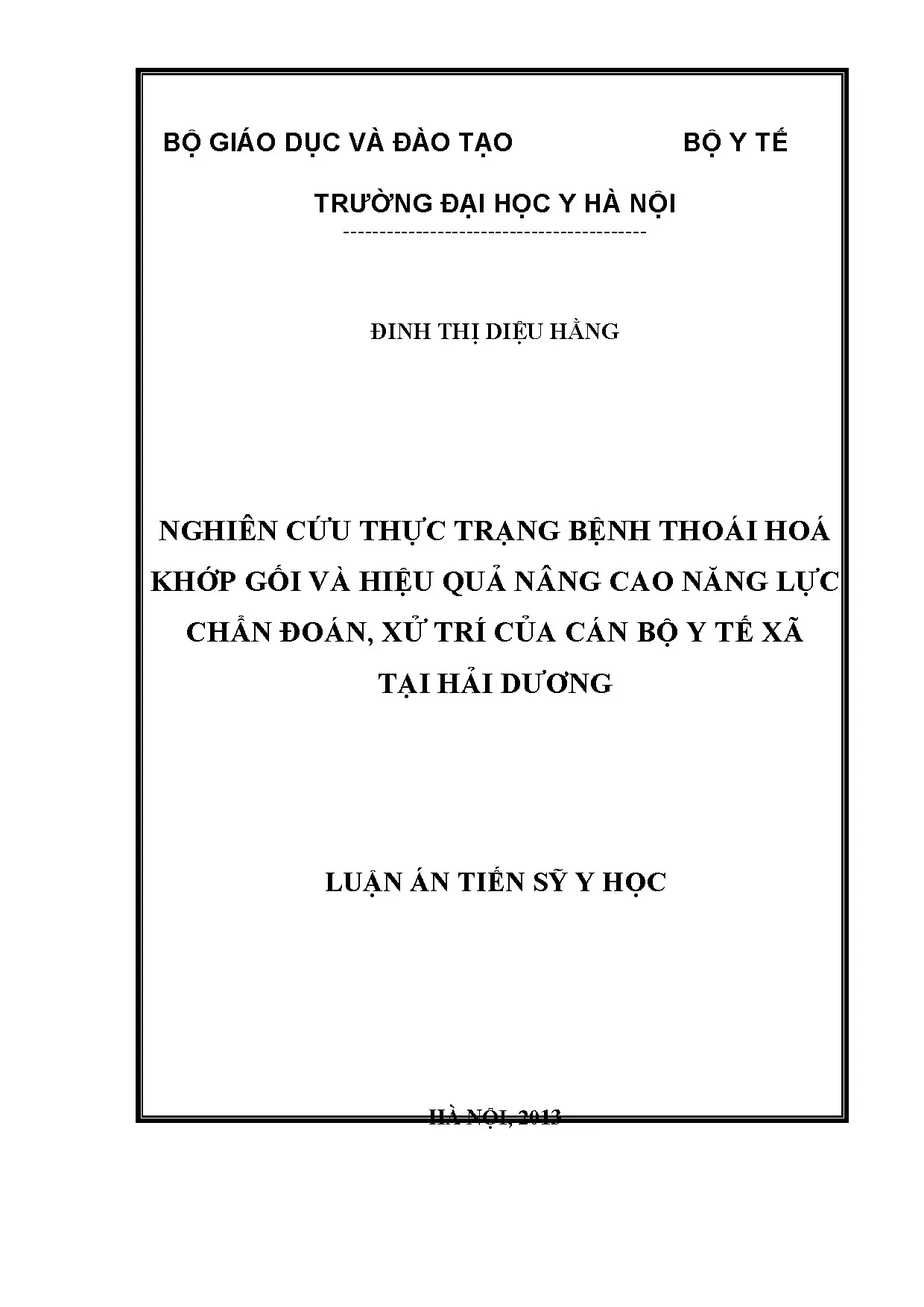 Thoái hóa khớp gối: Thực trạng và nâng cao chẩn đoán xử trí