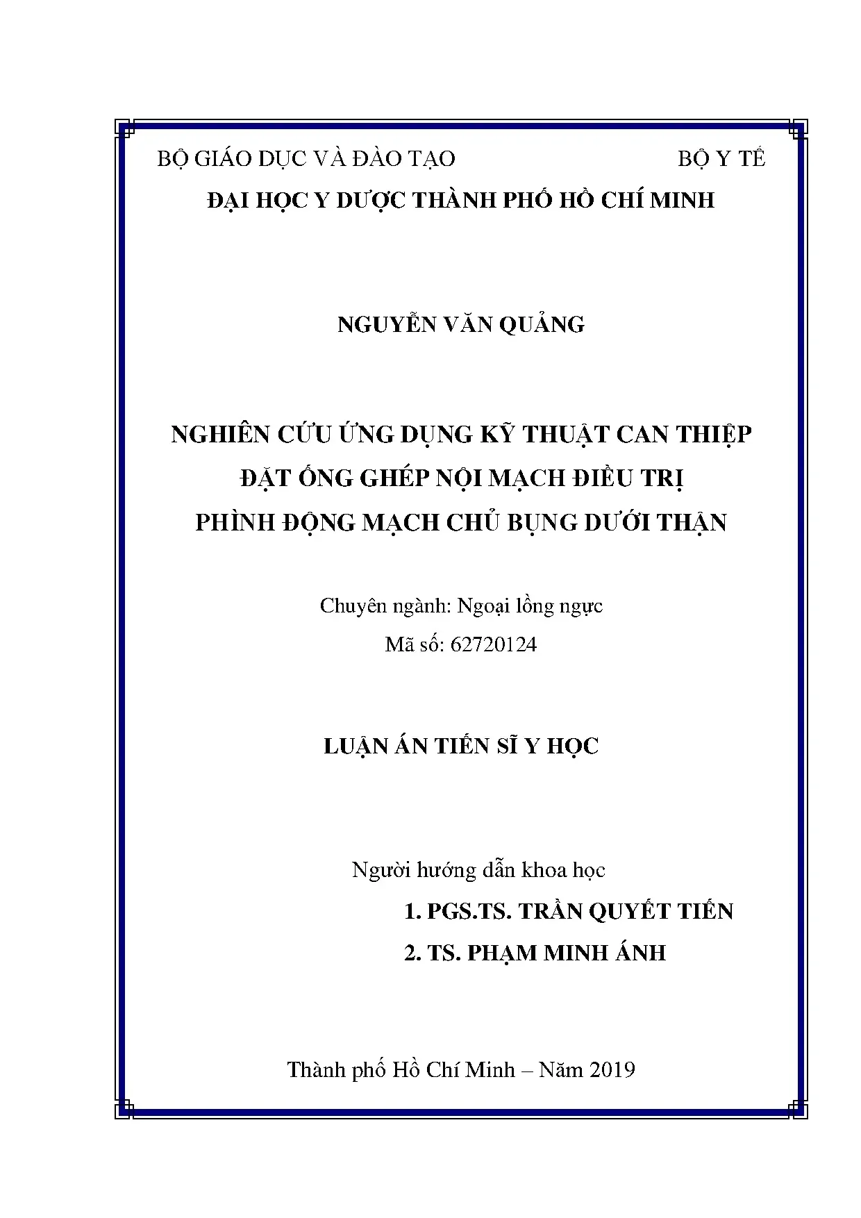 Nghiên cứu EVAR điều trị phình động mạch chủ bụng dưới thận