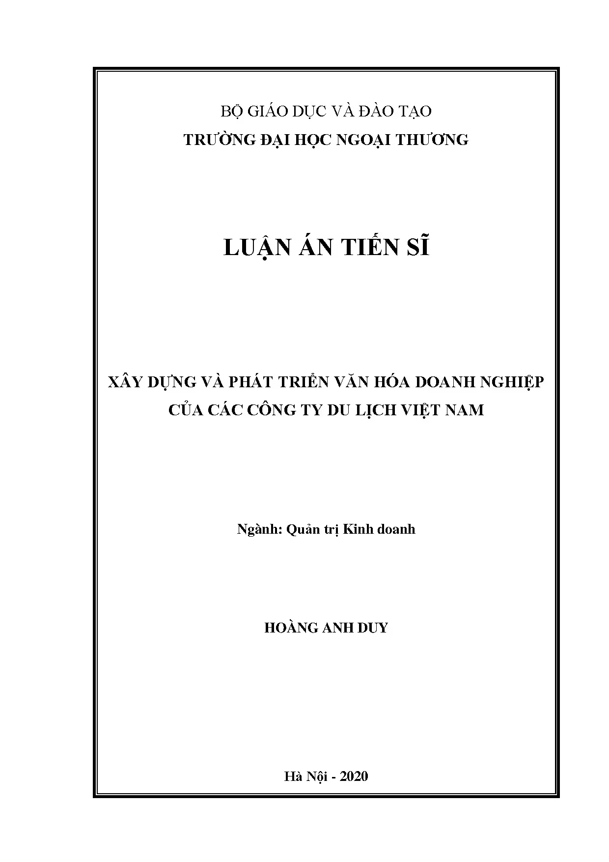 Luận án tiến sĩ quản trị kinh doanh xây dựng và phát triển v