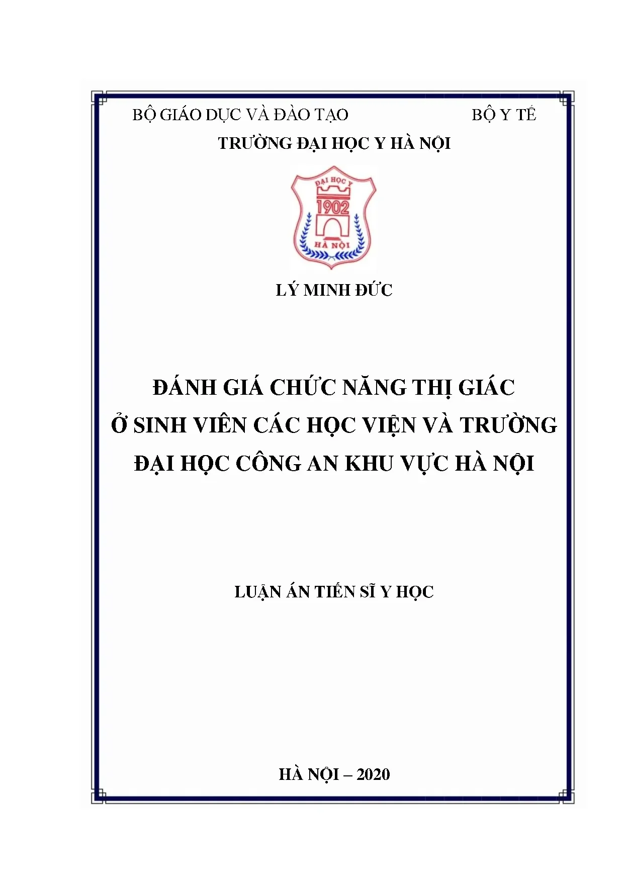 Luận án: Đánh giá chức năng thị giác sinh viên Công an Hà Nội