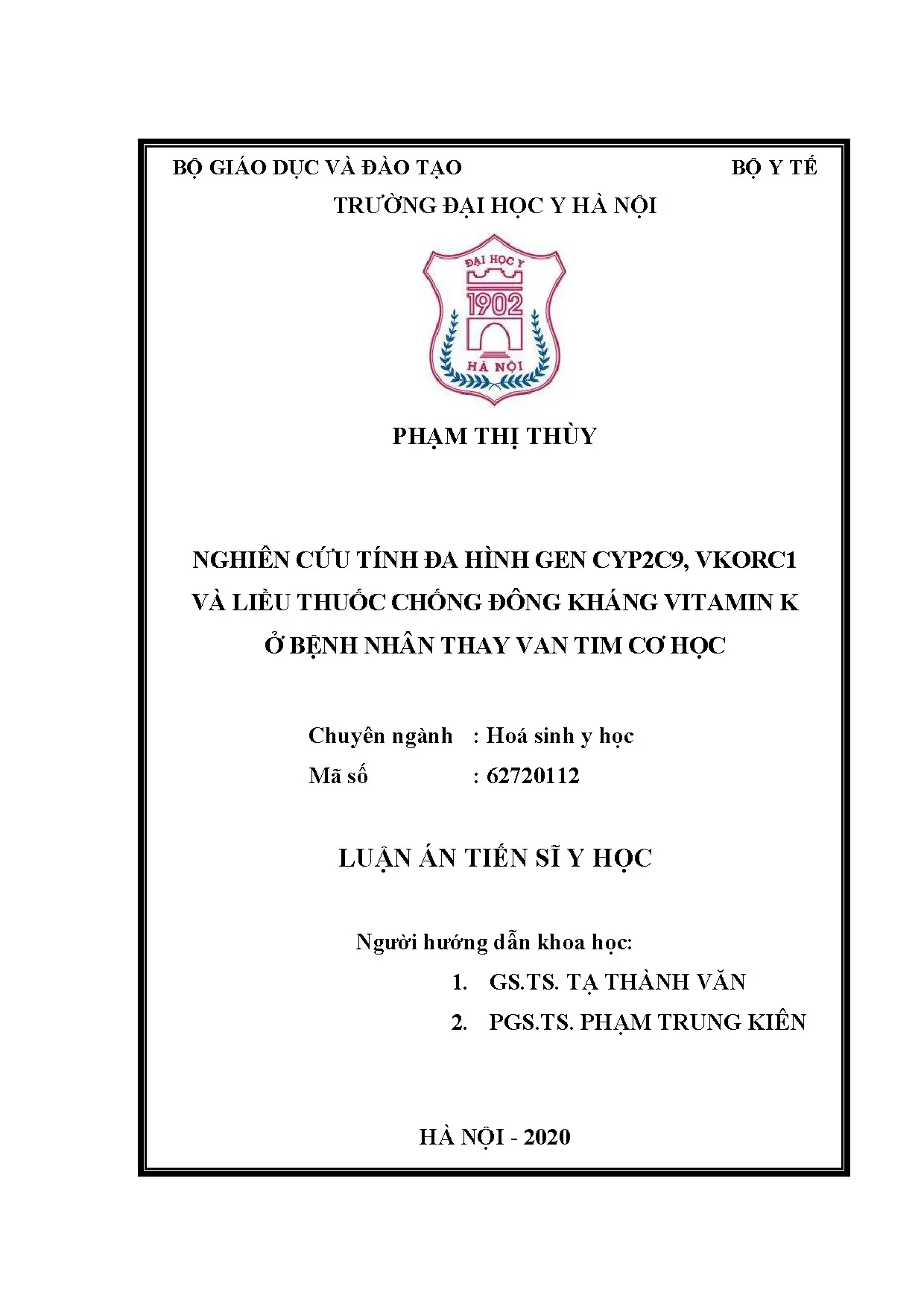 Nghiên cứu đa hình gen CYP2C9, VKORC1 & liều VKA thay van tim
