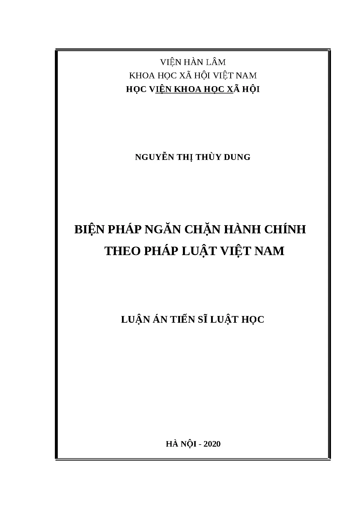 Biện pháp ngăn chặn hành chính theo pháp luật Việt Nam